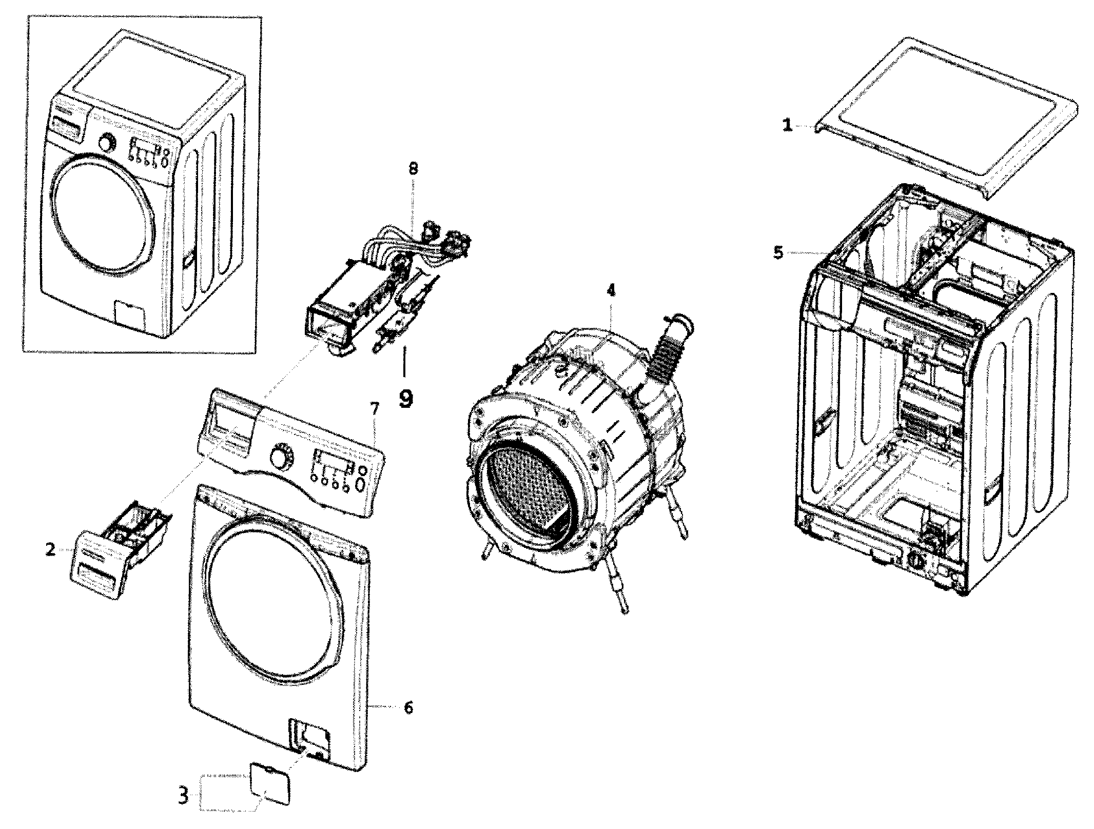 Samsung WF350ANW/XAA-00 main assy diagram