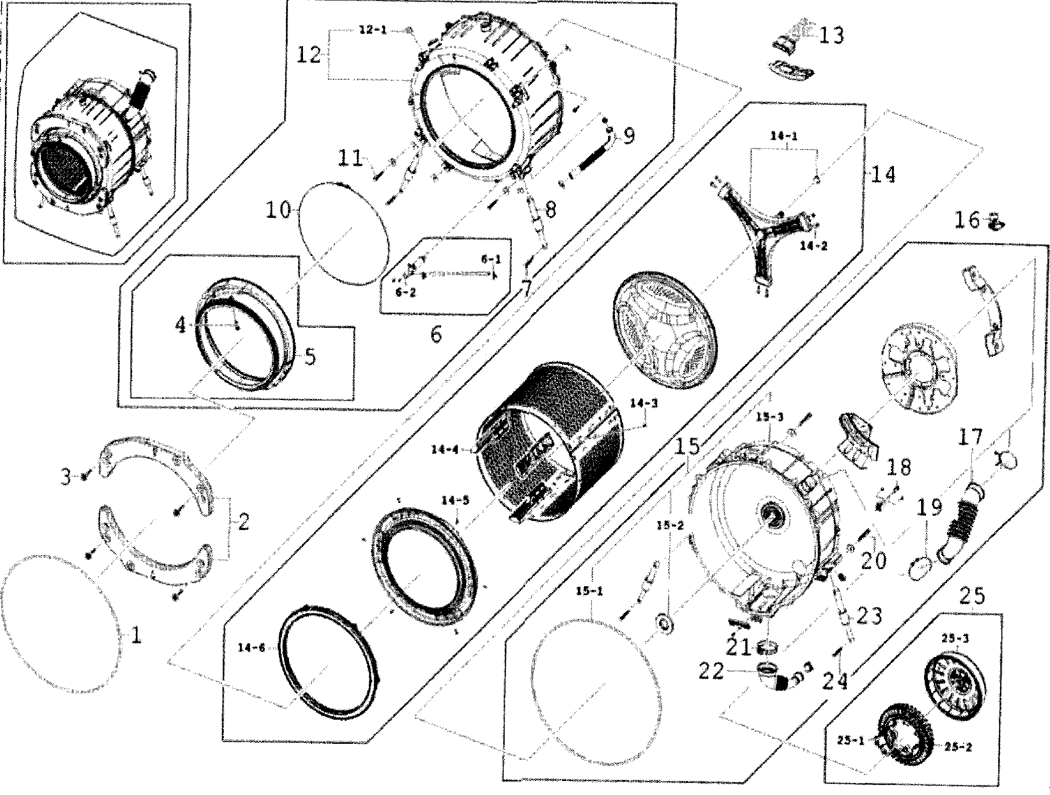 Samsung WF350ANW/XAA-00 drum diagram