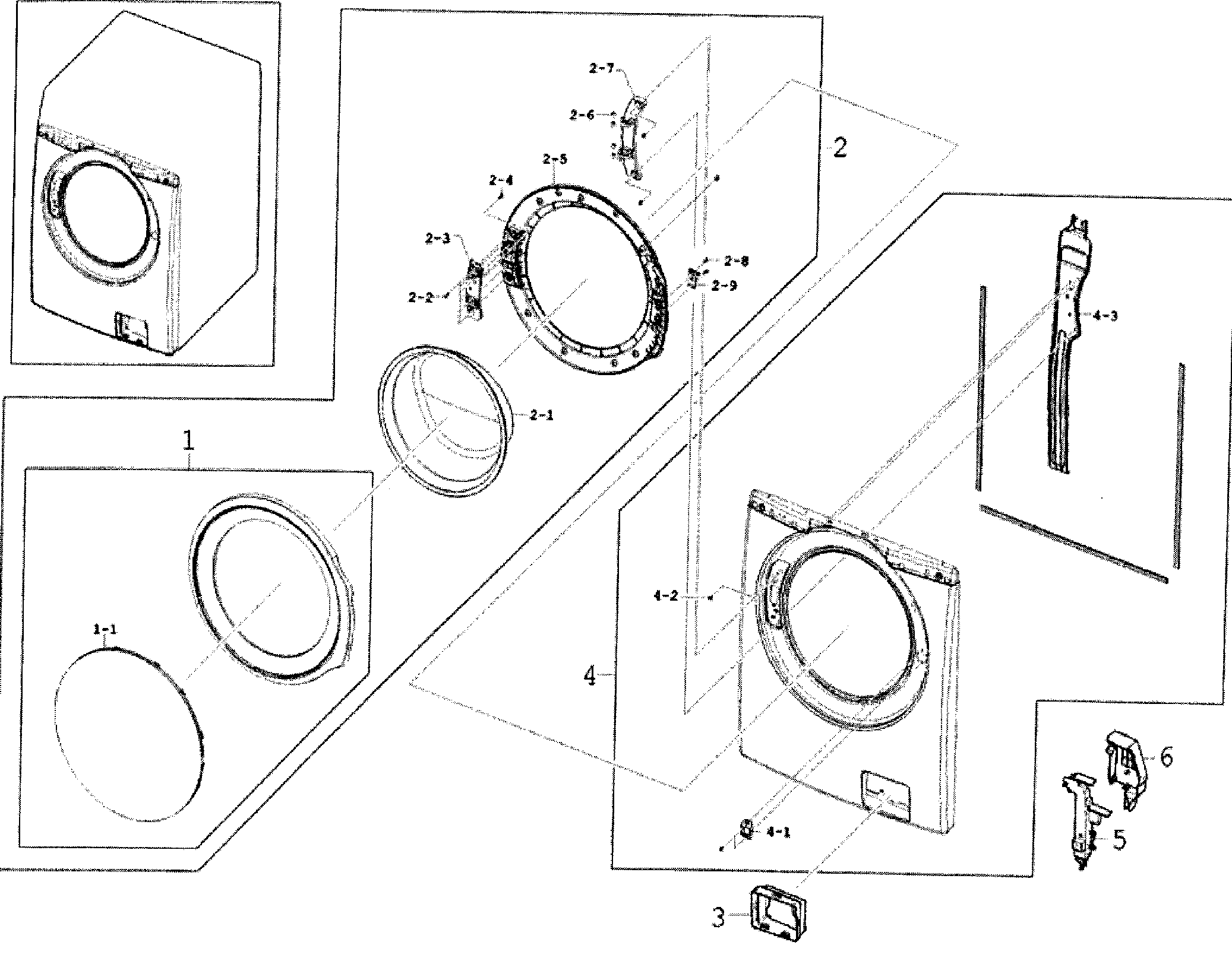 Samsung WF350ANW/XAA-00 door diagram
