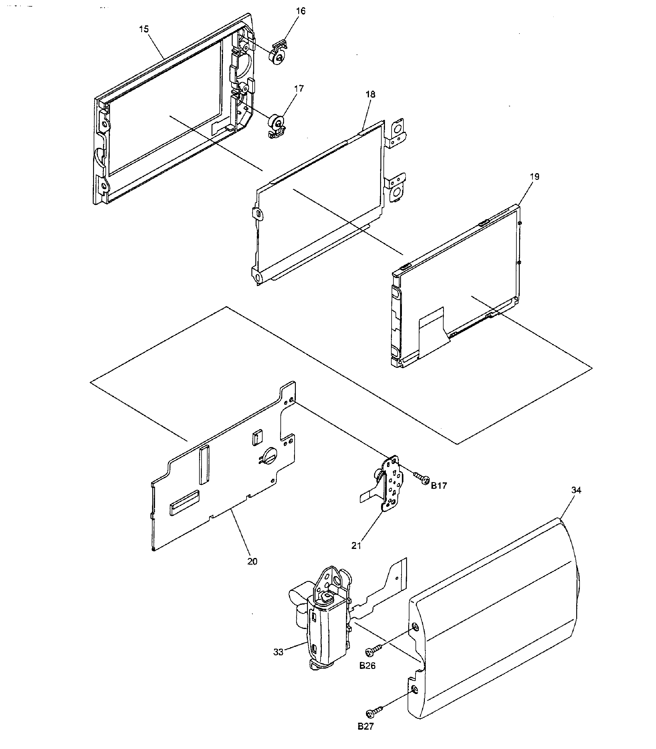 Panasonic SDR-H85PA lcd assy diagram