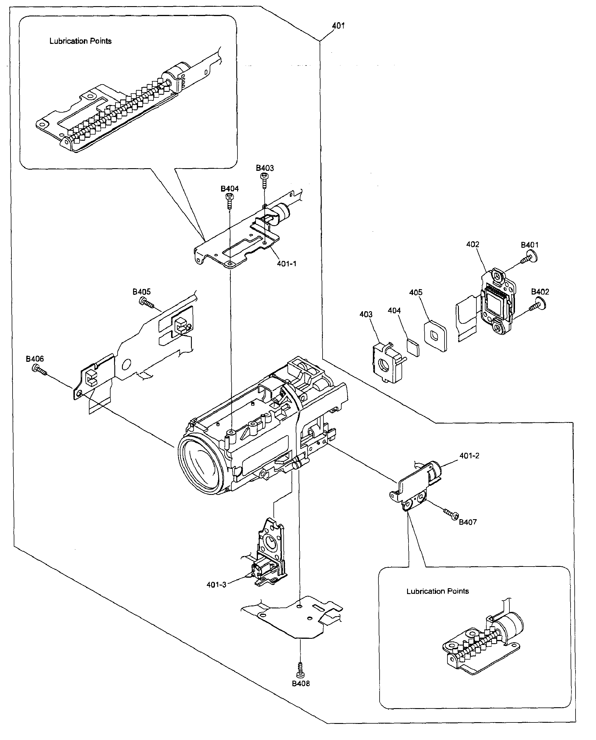 Panasonic SDR-H85PA lens assy diagram