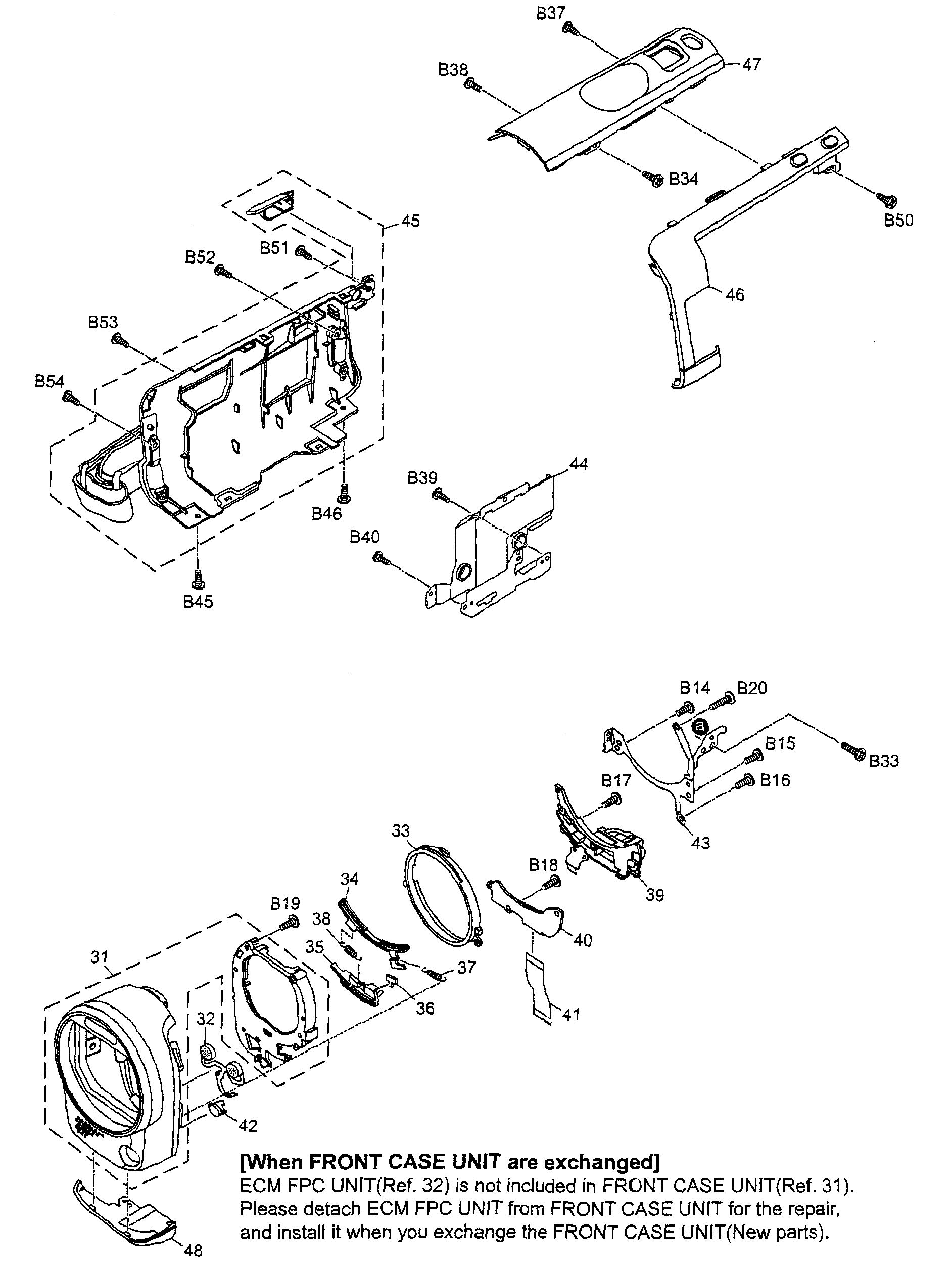 Panasonic HDC-SD60PK left cabinet diagram
