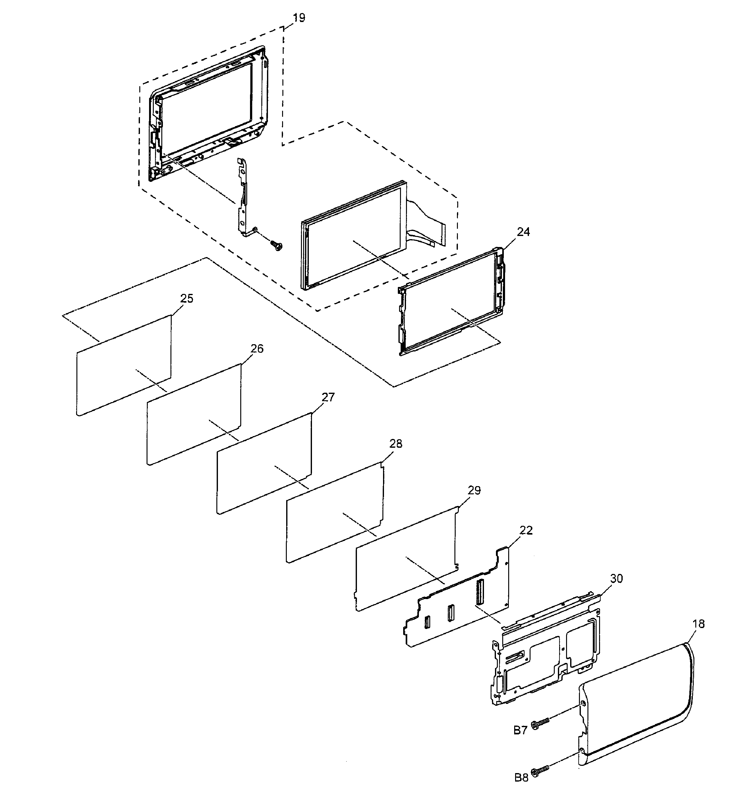 Panasonic HDC-SD60PK lcd assy diagram