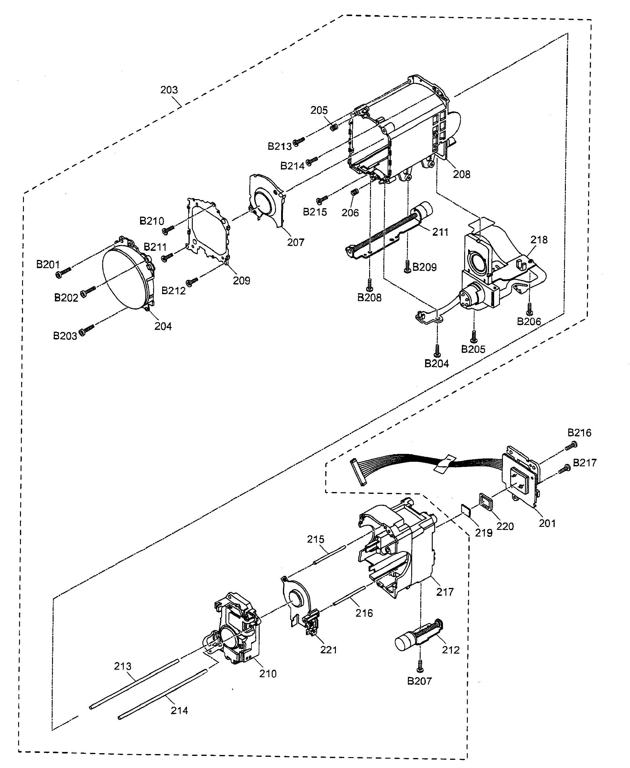 Panasonic HDC-SD60PK lens assy diagram