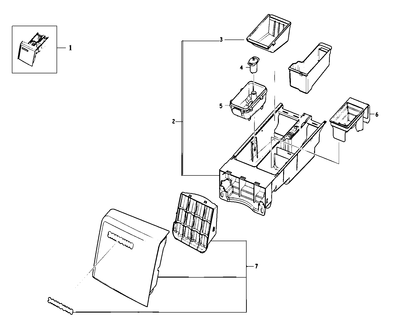 Samsung WF410ANR/XAA-00 drawer assy 1 diagram