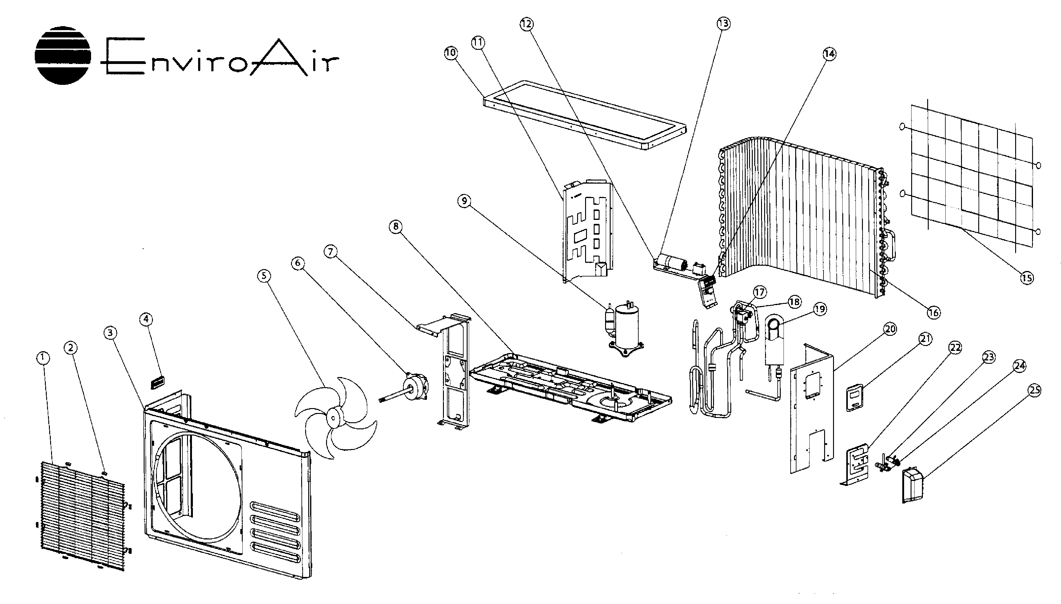Enviroair K1H9000 cabinet parts diagram