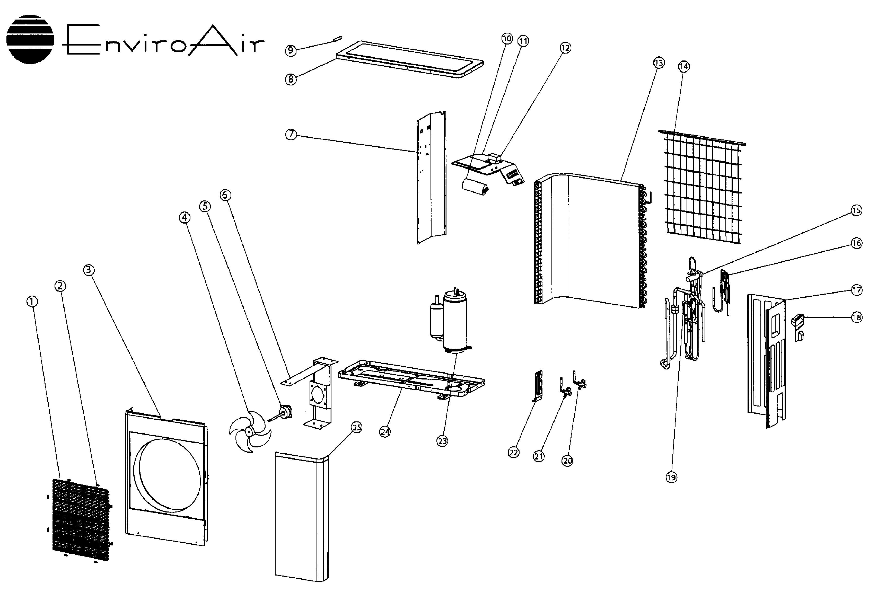 Enviroair K1H24000 cabinet parts diagram