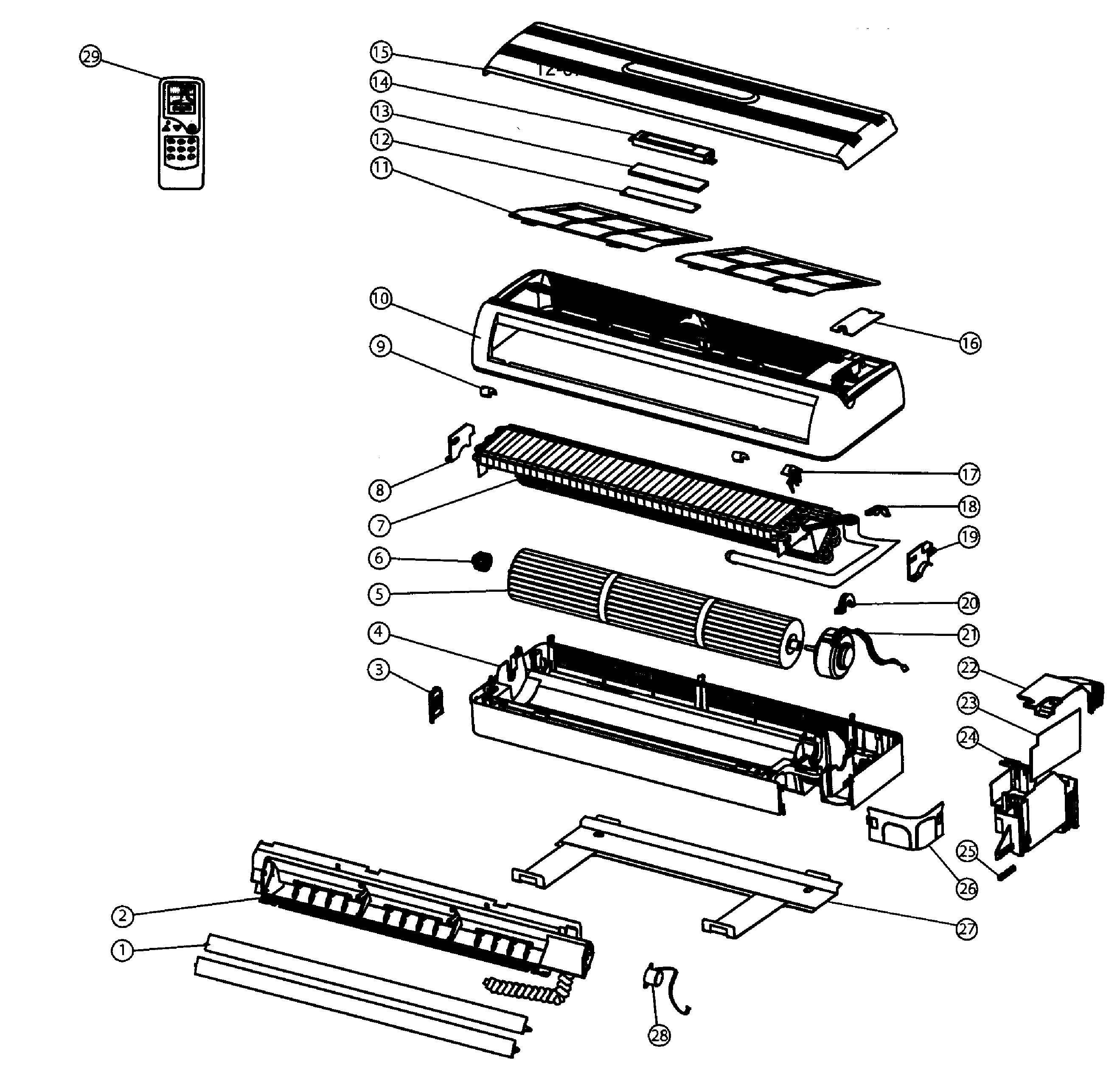 Enviroair KWH24000 cabinet parts diagram