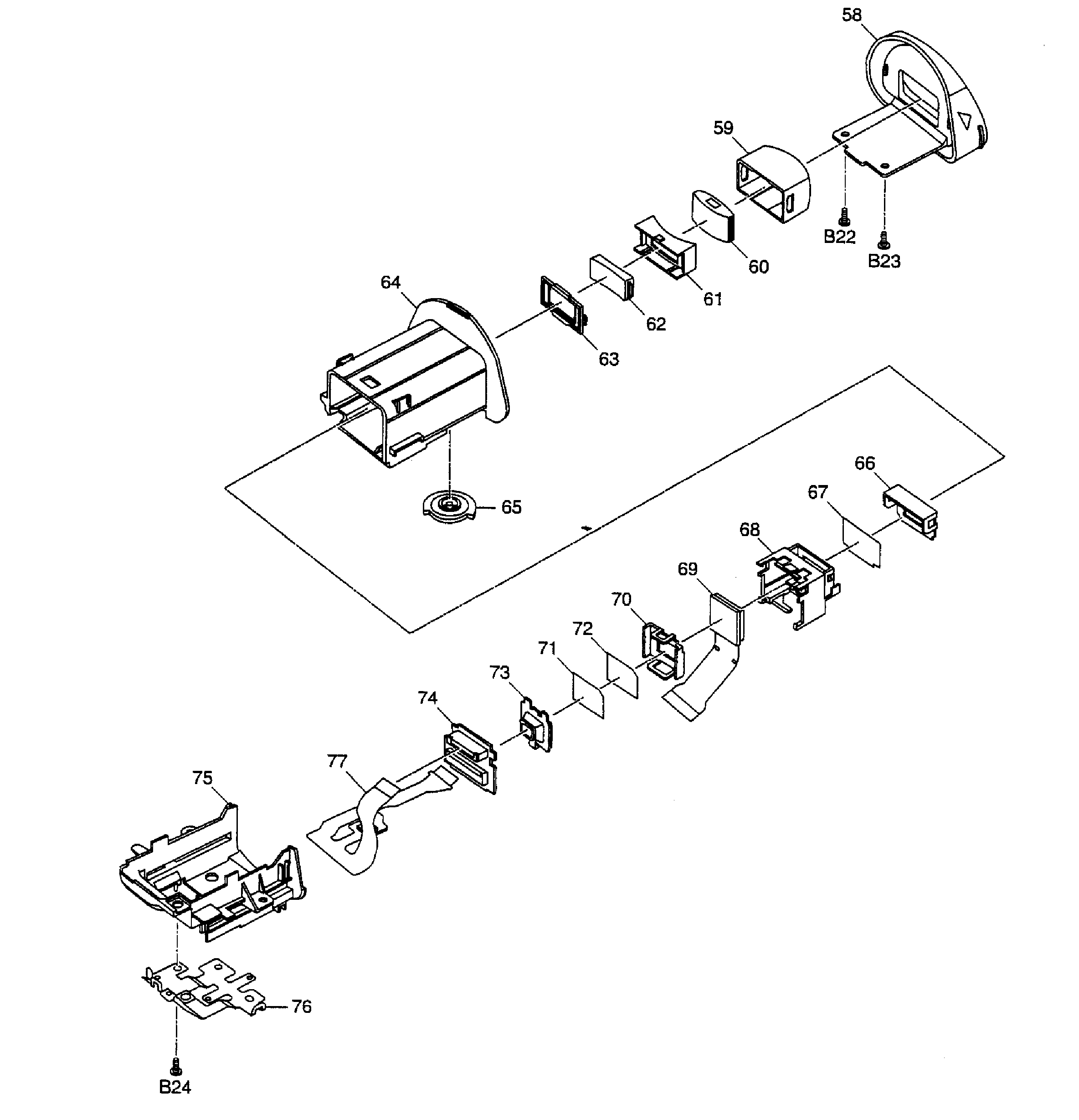 Panasonic HDC-SDT750PP evf assy diagram