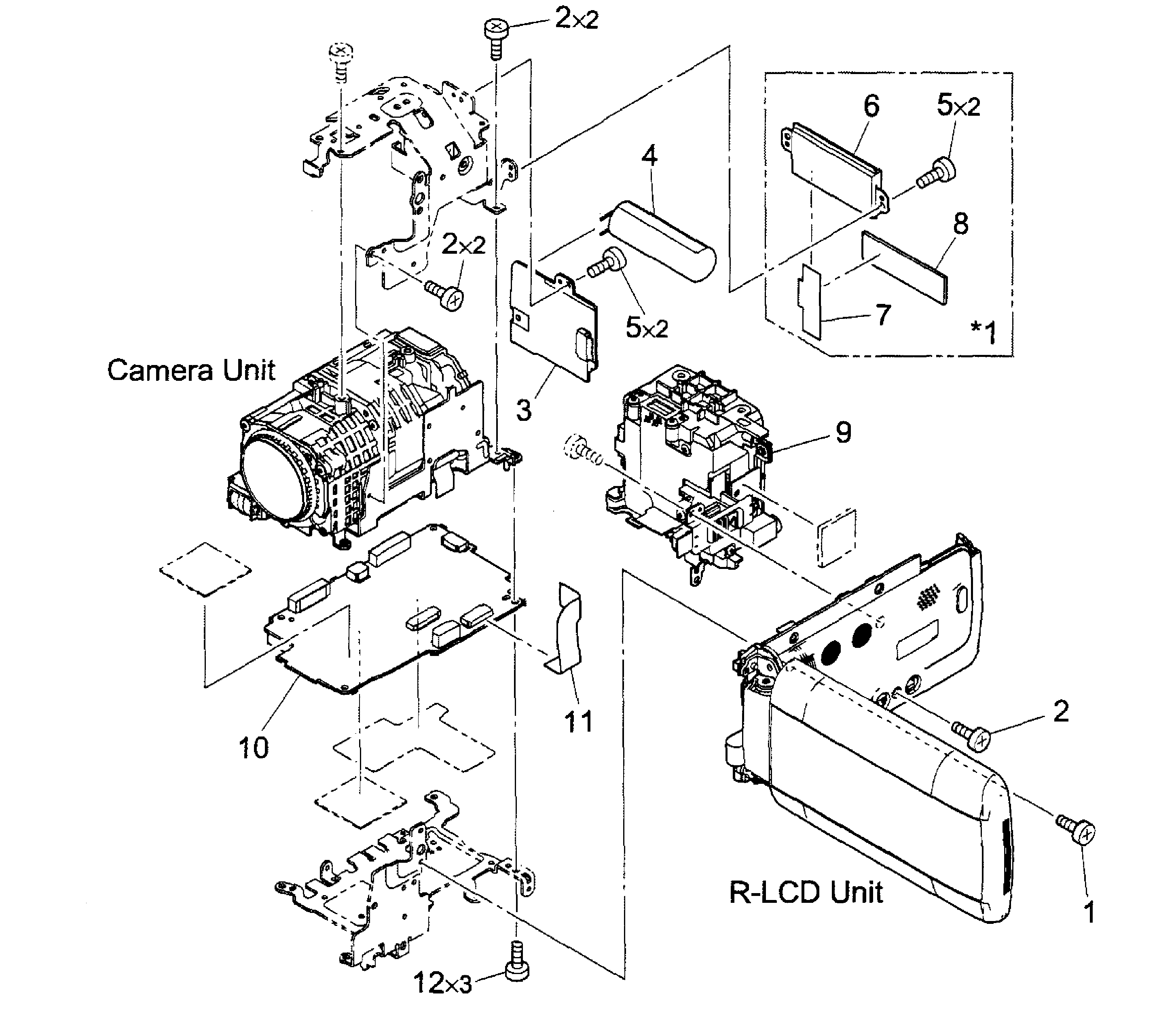Canon HFM31 rear assy diagram