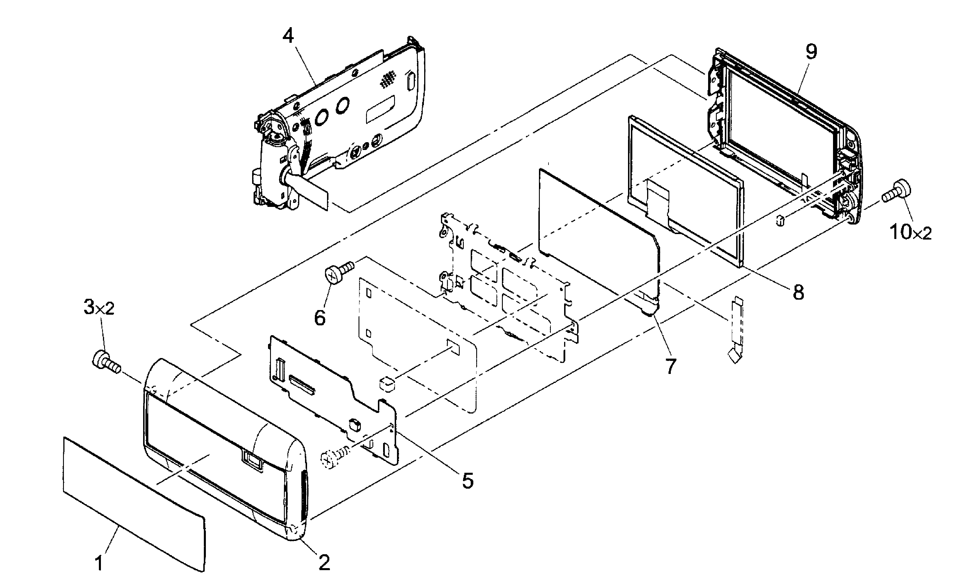 Canon HFM31 lcd assy diagram