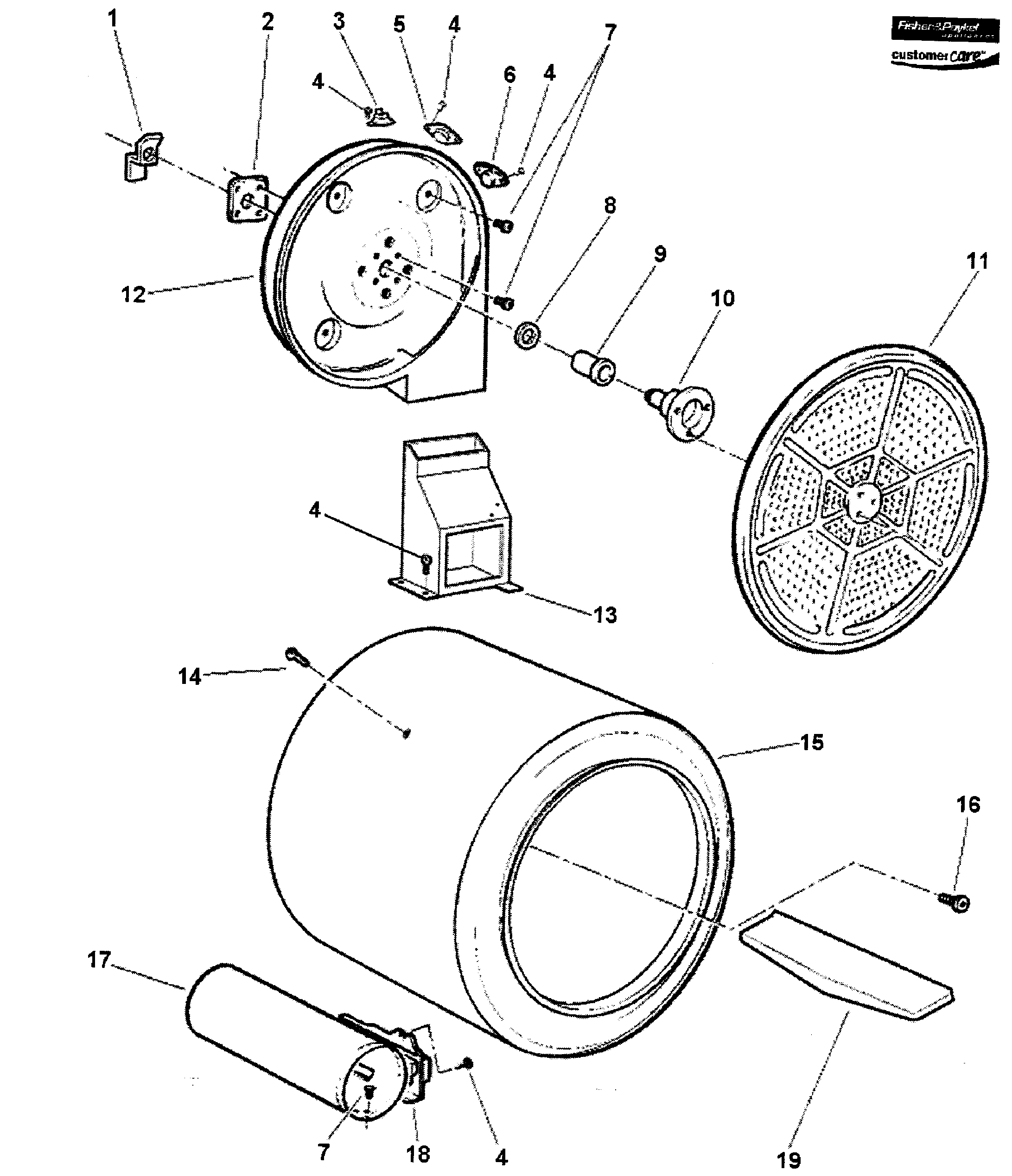 Fisher & Paykel DG60FA27AW2-96979 drum diagram