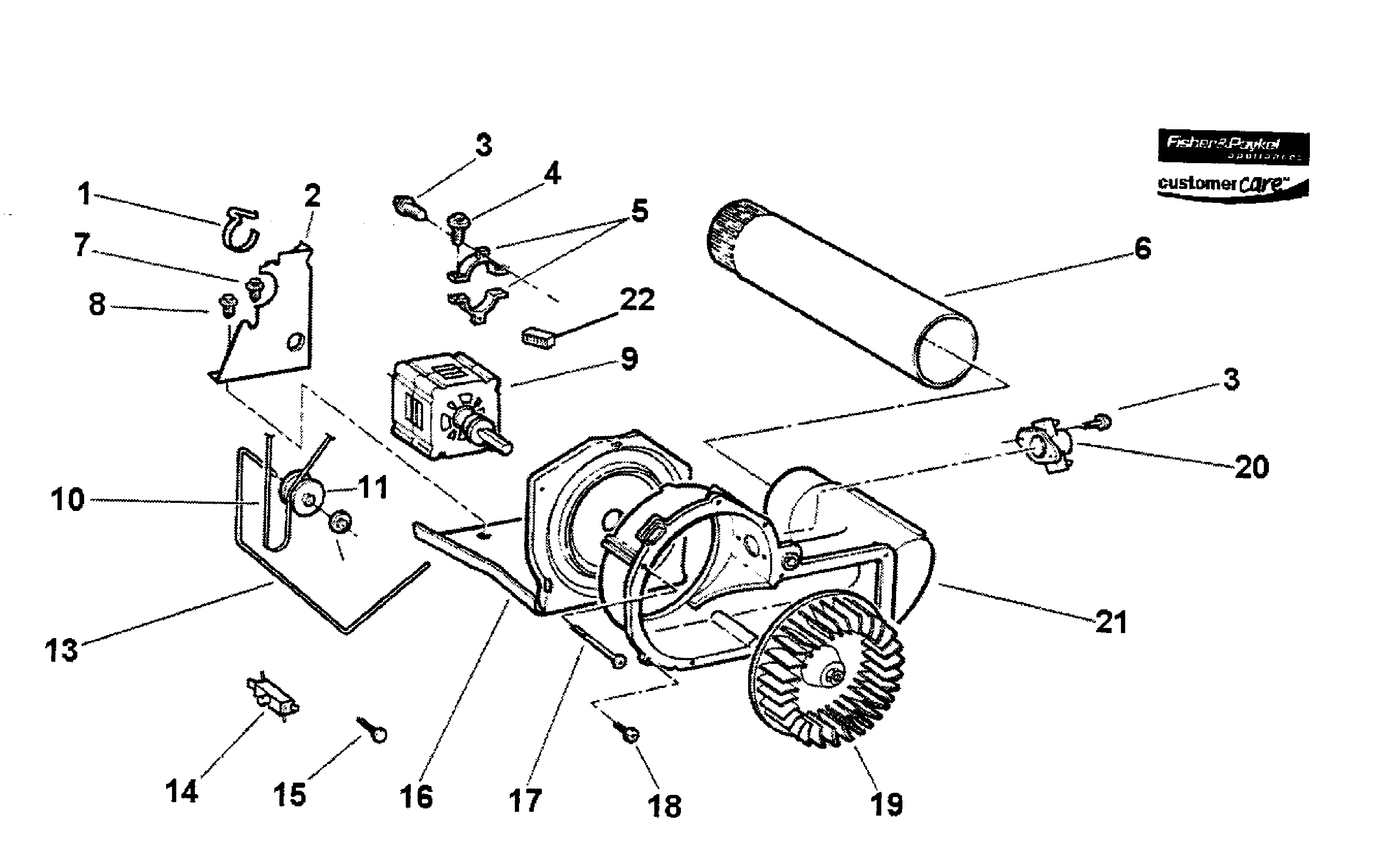 Fisher & Paykel DG60FA27AW2-96979 motor diagram