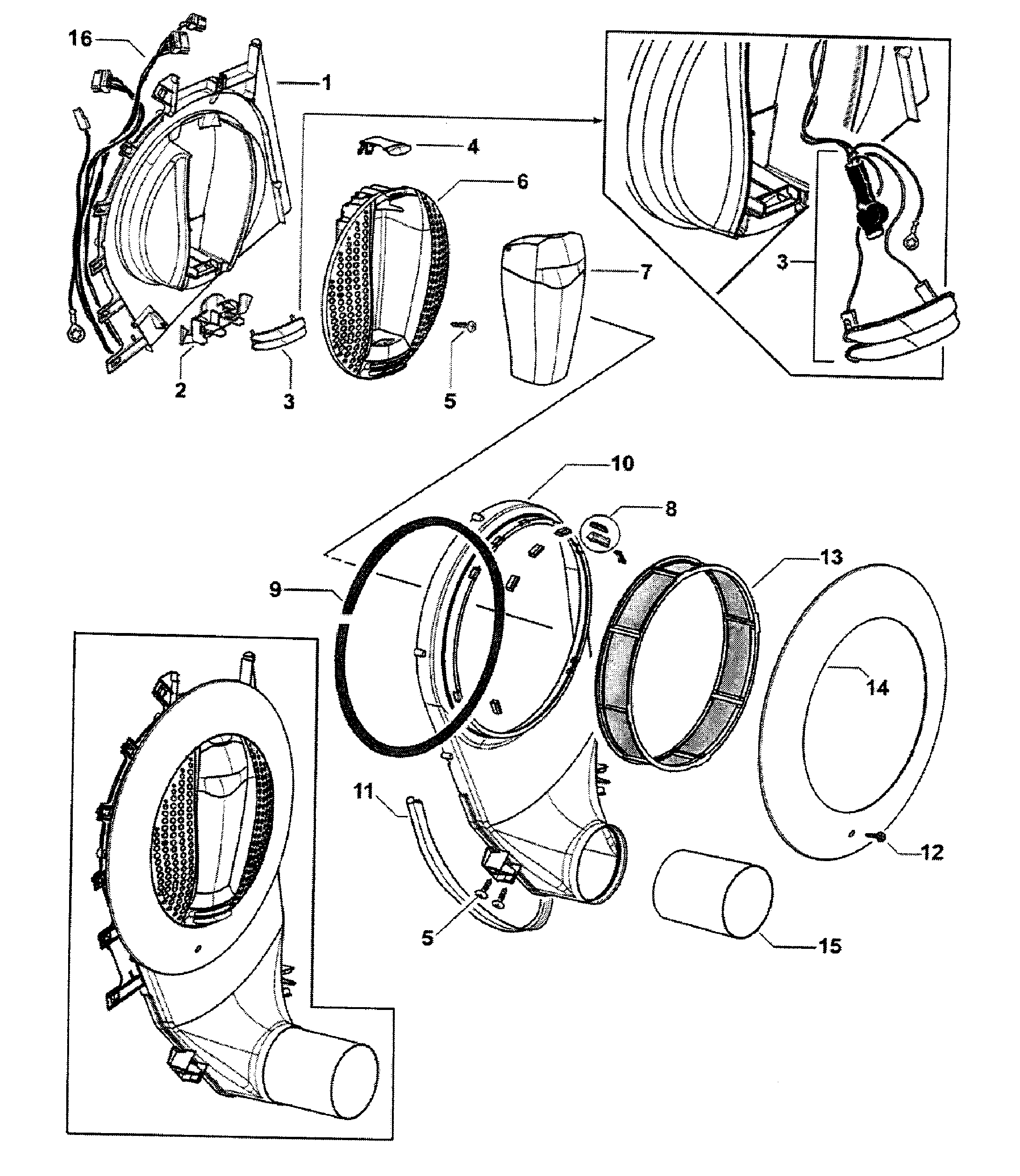 Fisher & Paykel DG62T27GW2-96150-A outlet duck diagram
