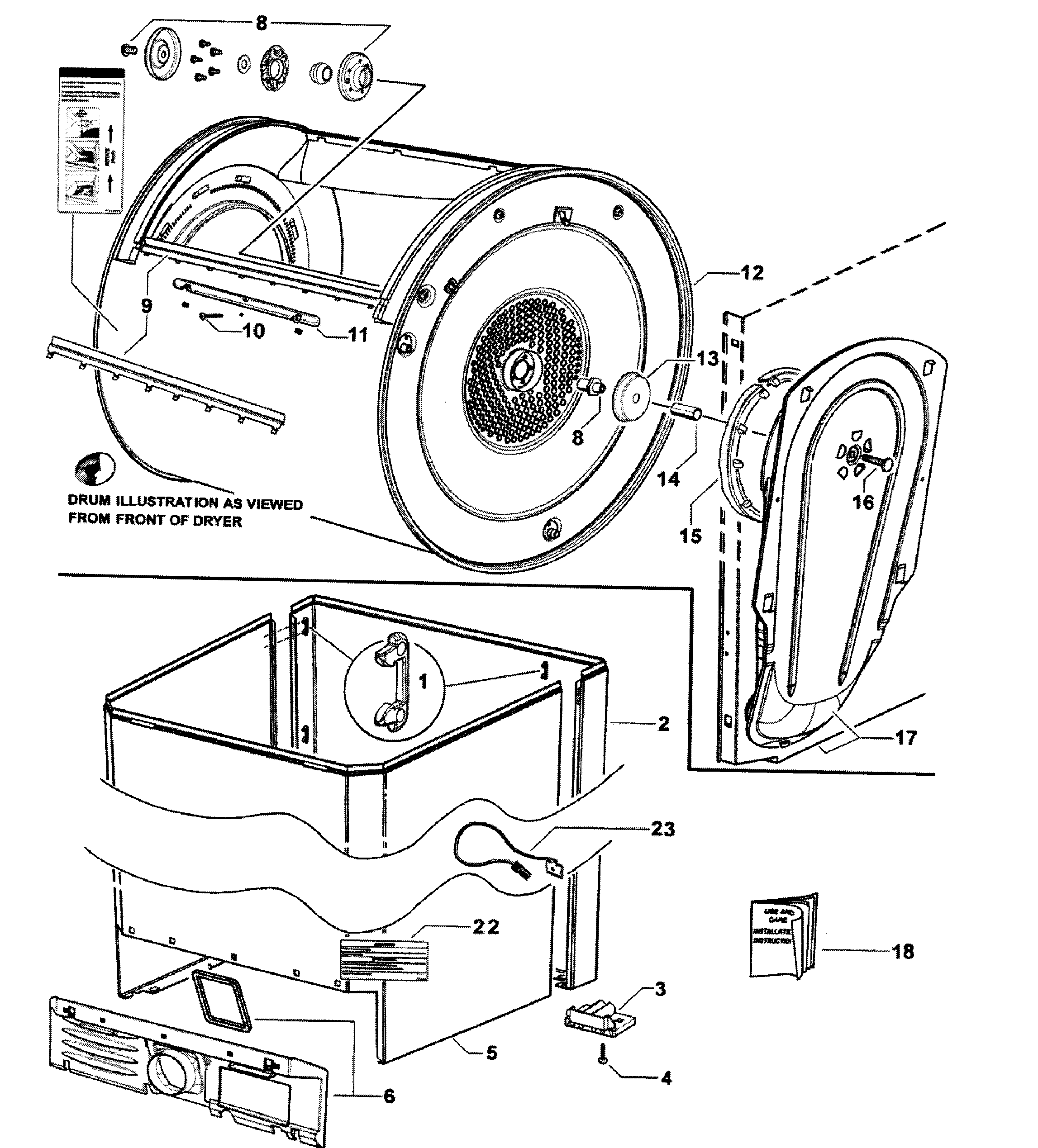 Fisher & Paykel DE62T27CW2-96168-A cabinet diagram