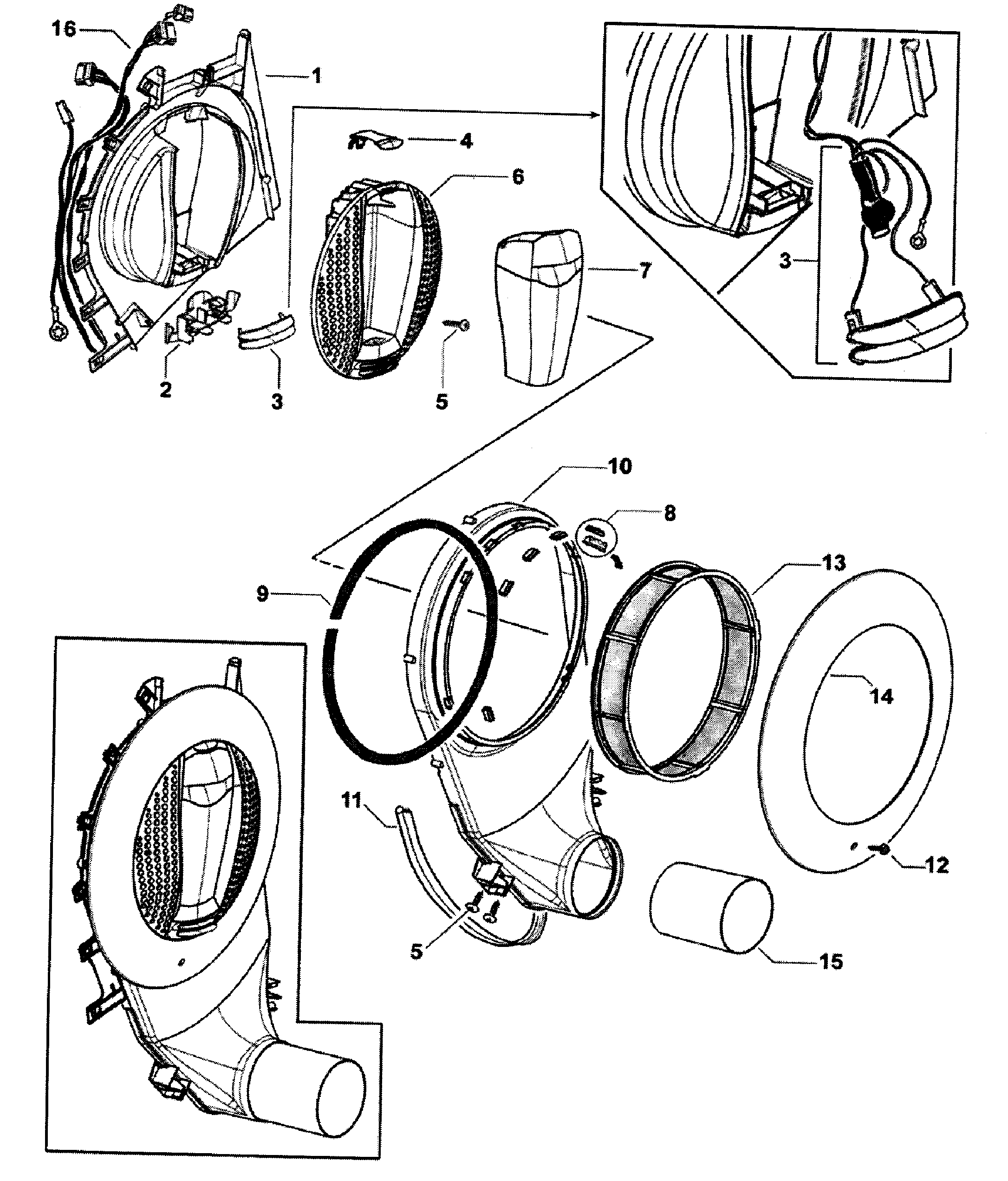 Fisher & Paykel DE62T27CW2-96168-A outlet duct diagram