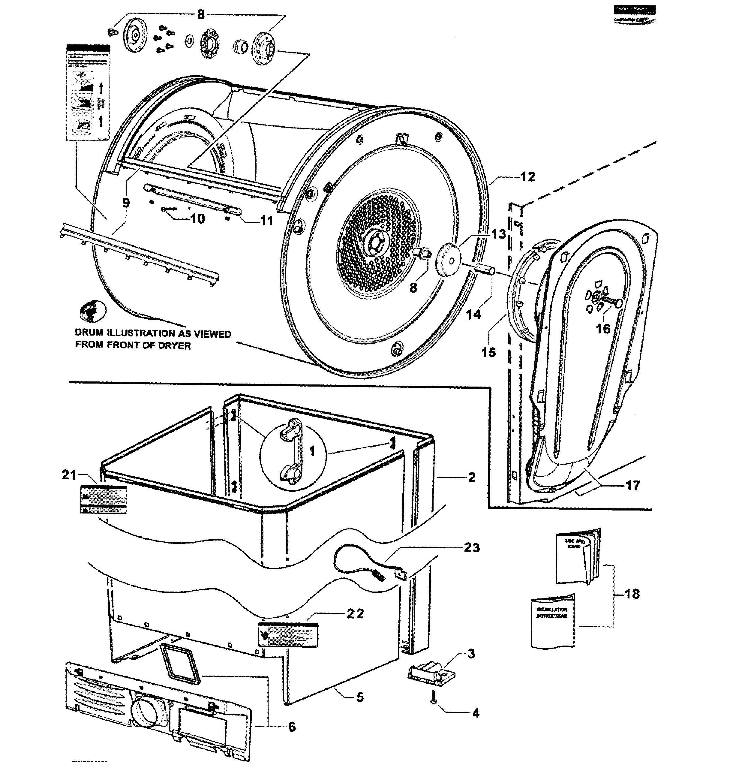 Fisher & Paykel DE62T27GW2-96148-A cabinet diagram