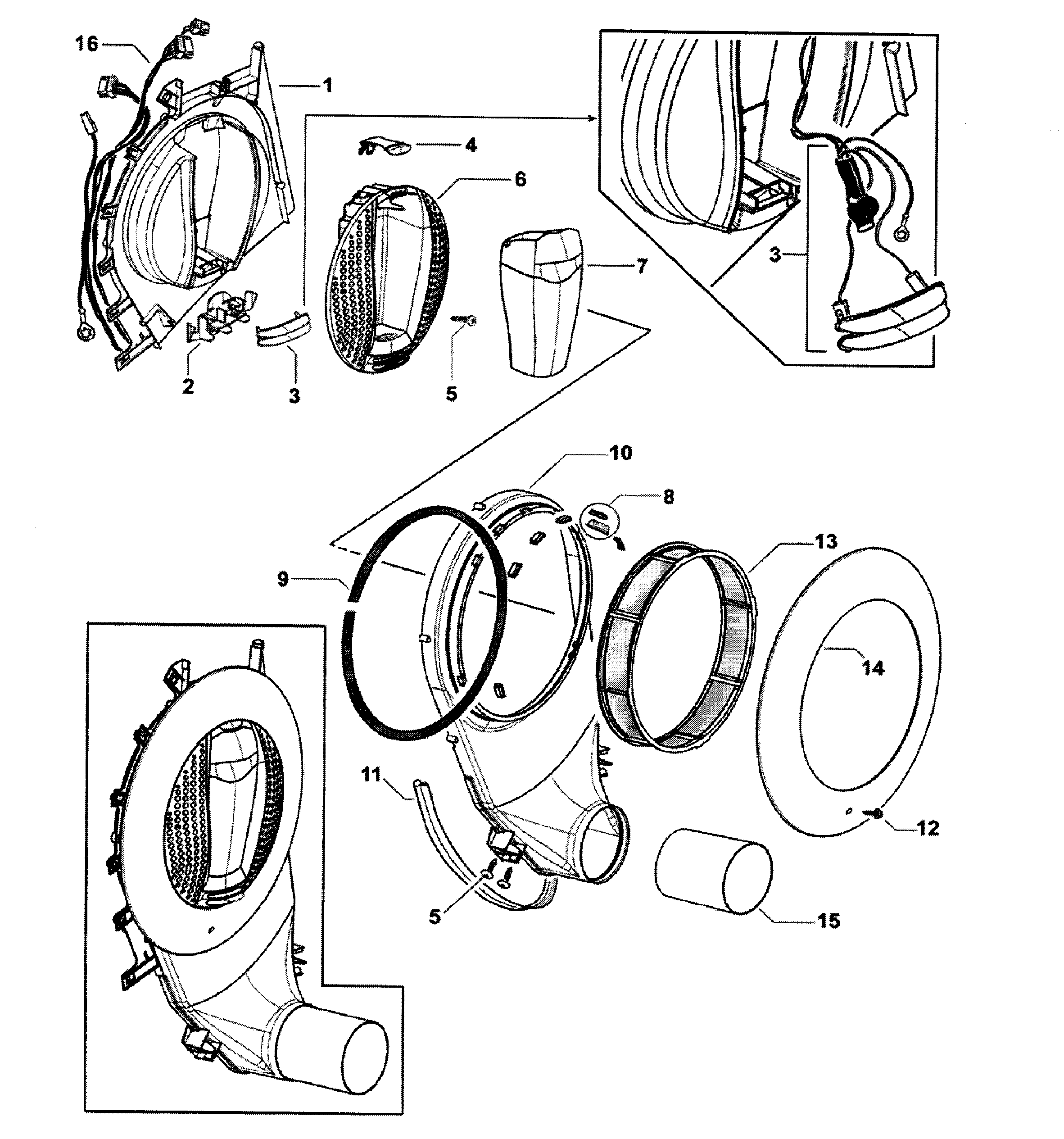 Fisher & Paykel DG62T27CW2-96170-A outlet duct diagram