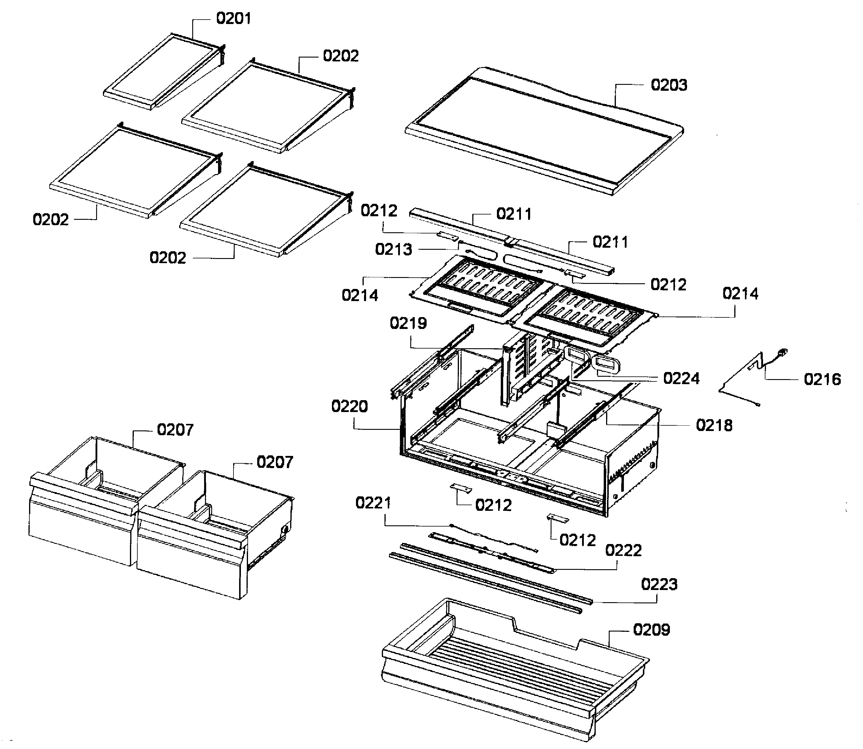 Bosch B26FT70SNS/01 ref shelfs diagram