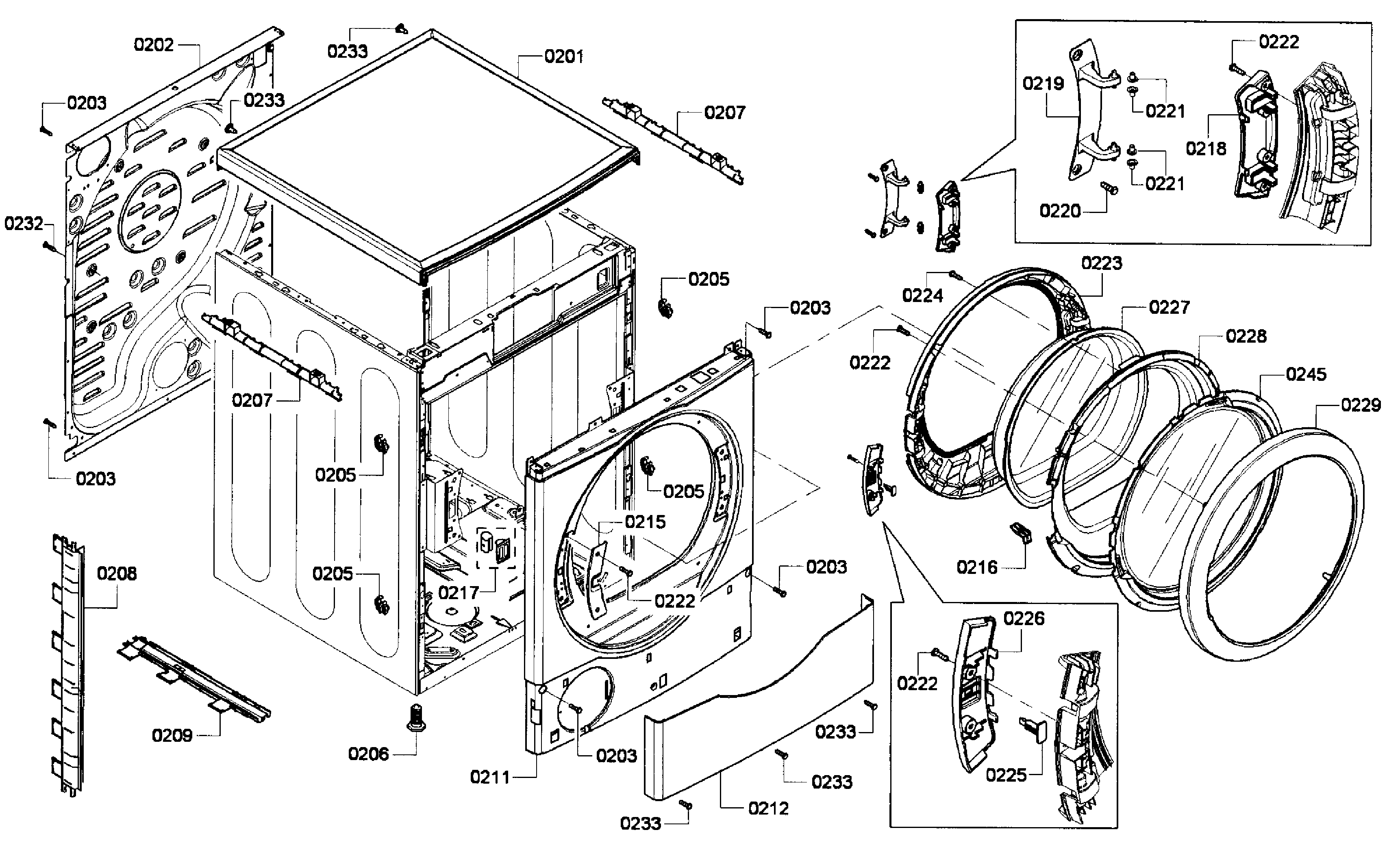 Bosch WTVC533CUS/09 cabinet diagram