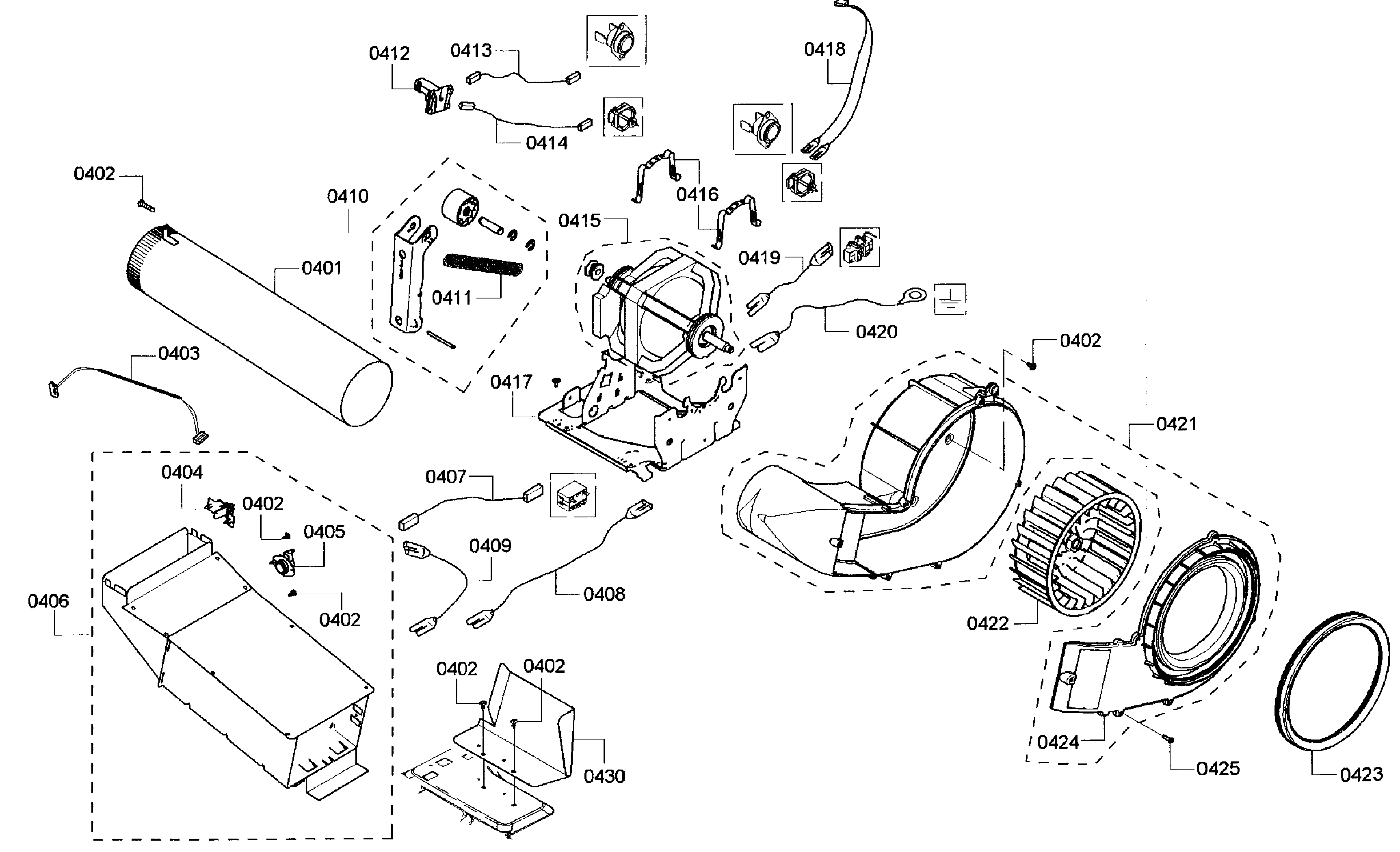 Bosch WTVC533CUS/11 motor assy diagram