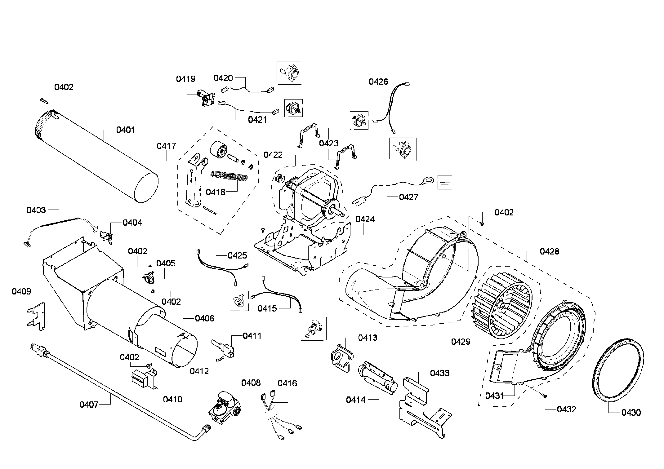 Bosch WTVC853PUC/09 heater assy diagram