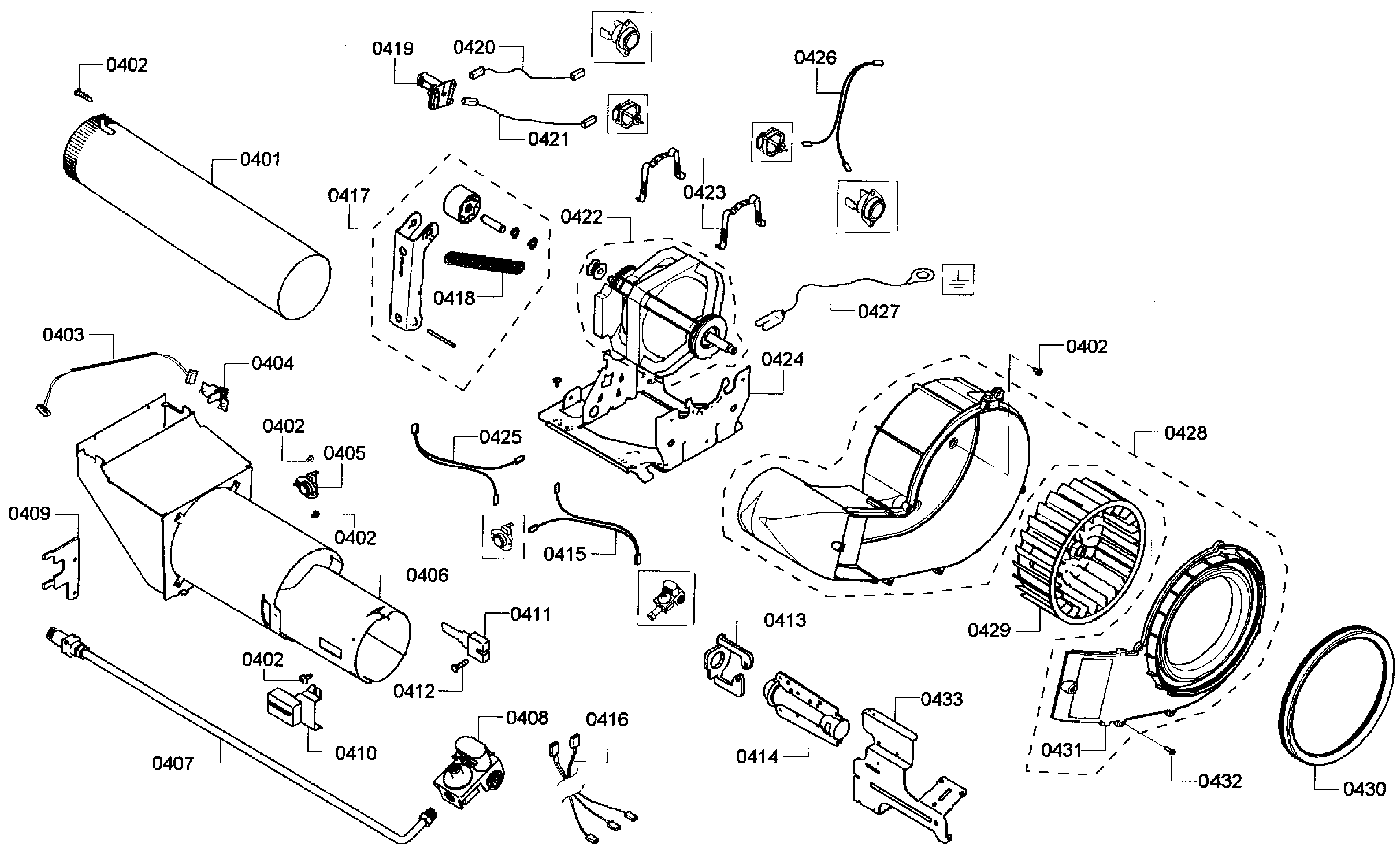 Bosch WTVC553CUC/10 motor assy diagram