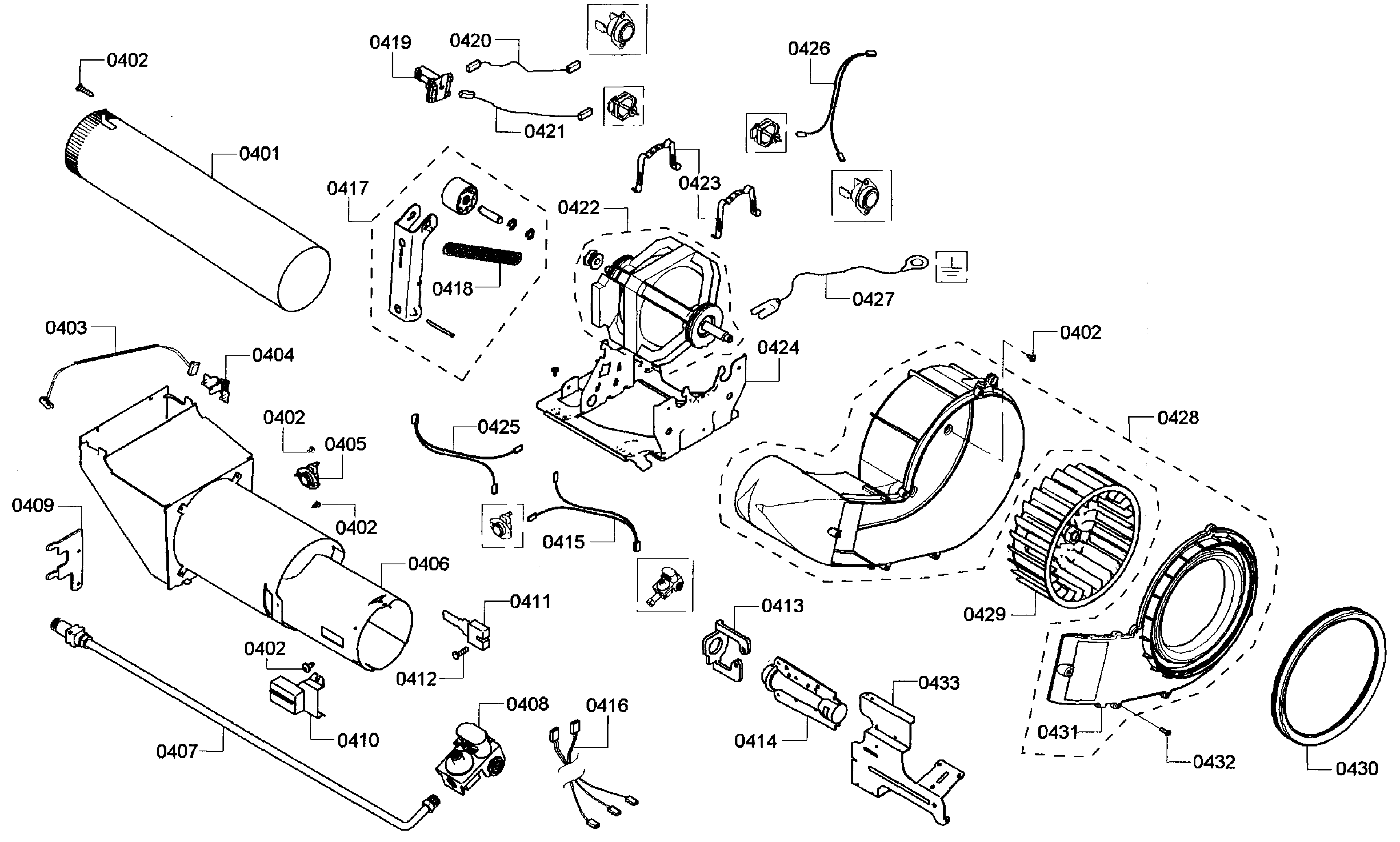 Bosch WTVC853PUC/10 motor assy diagram
