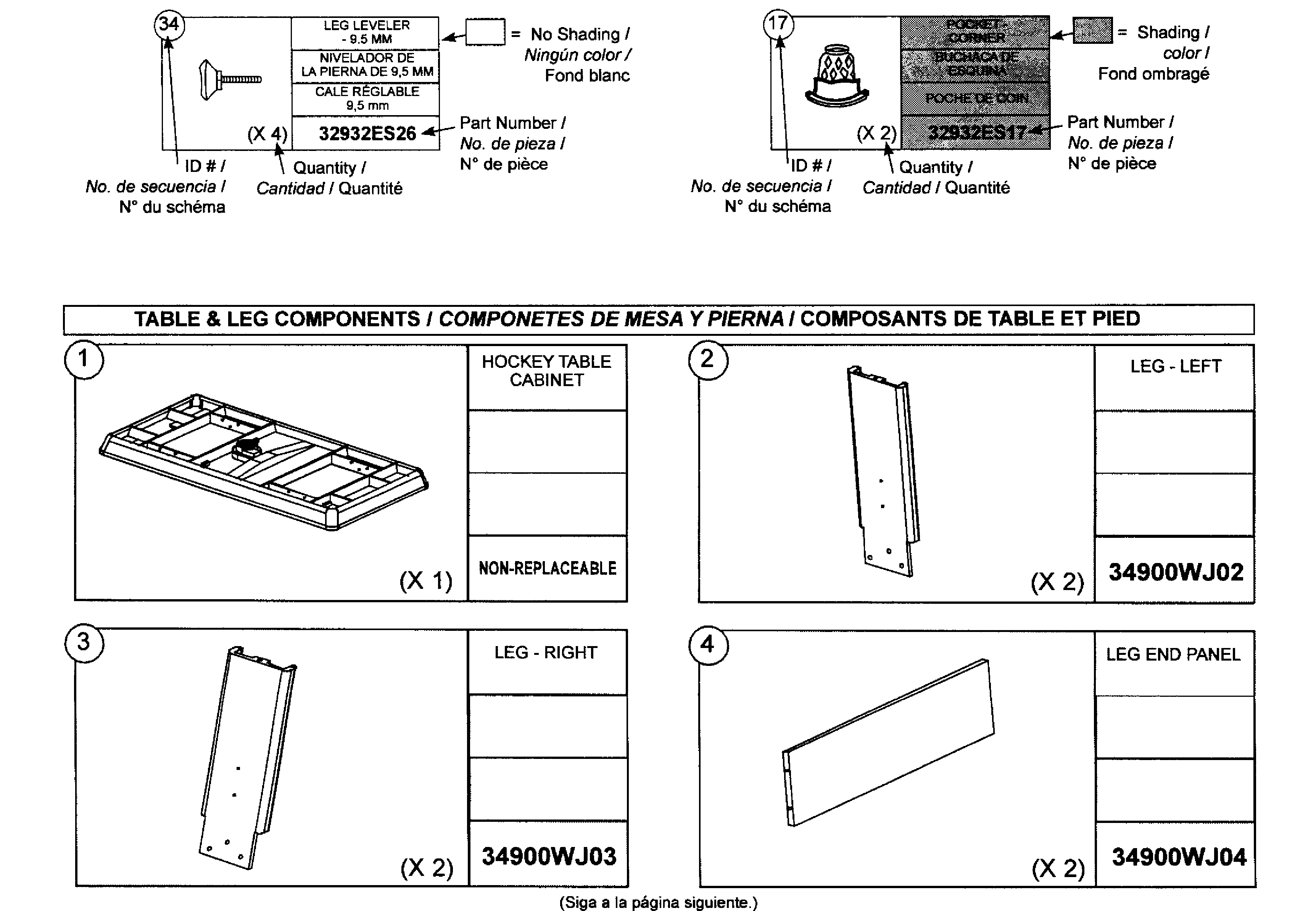 Sportcraft 34900WJ parts list 1 diagram