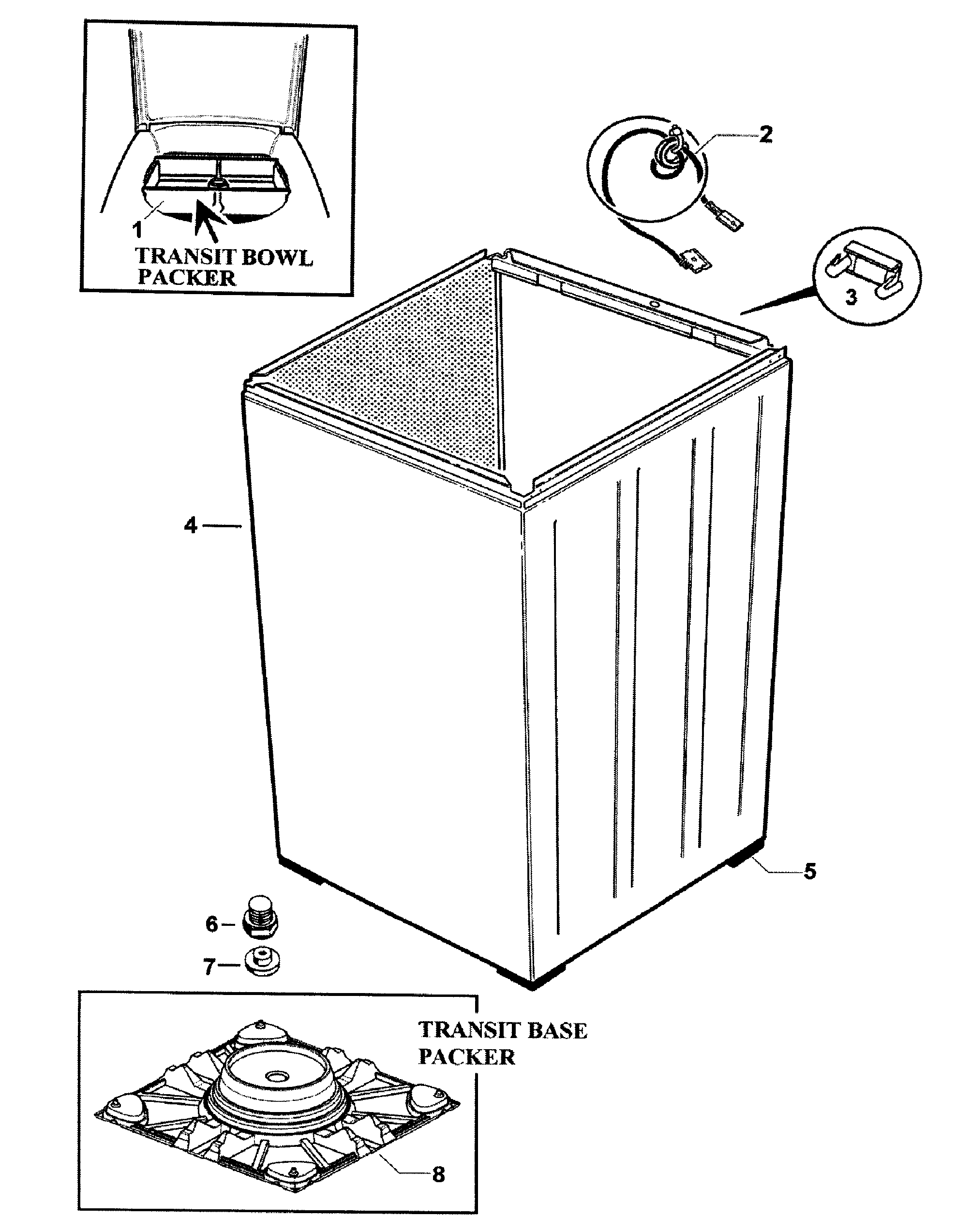 Fisher & Paykel WA42T26GW1-96172A cabinet diagram