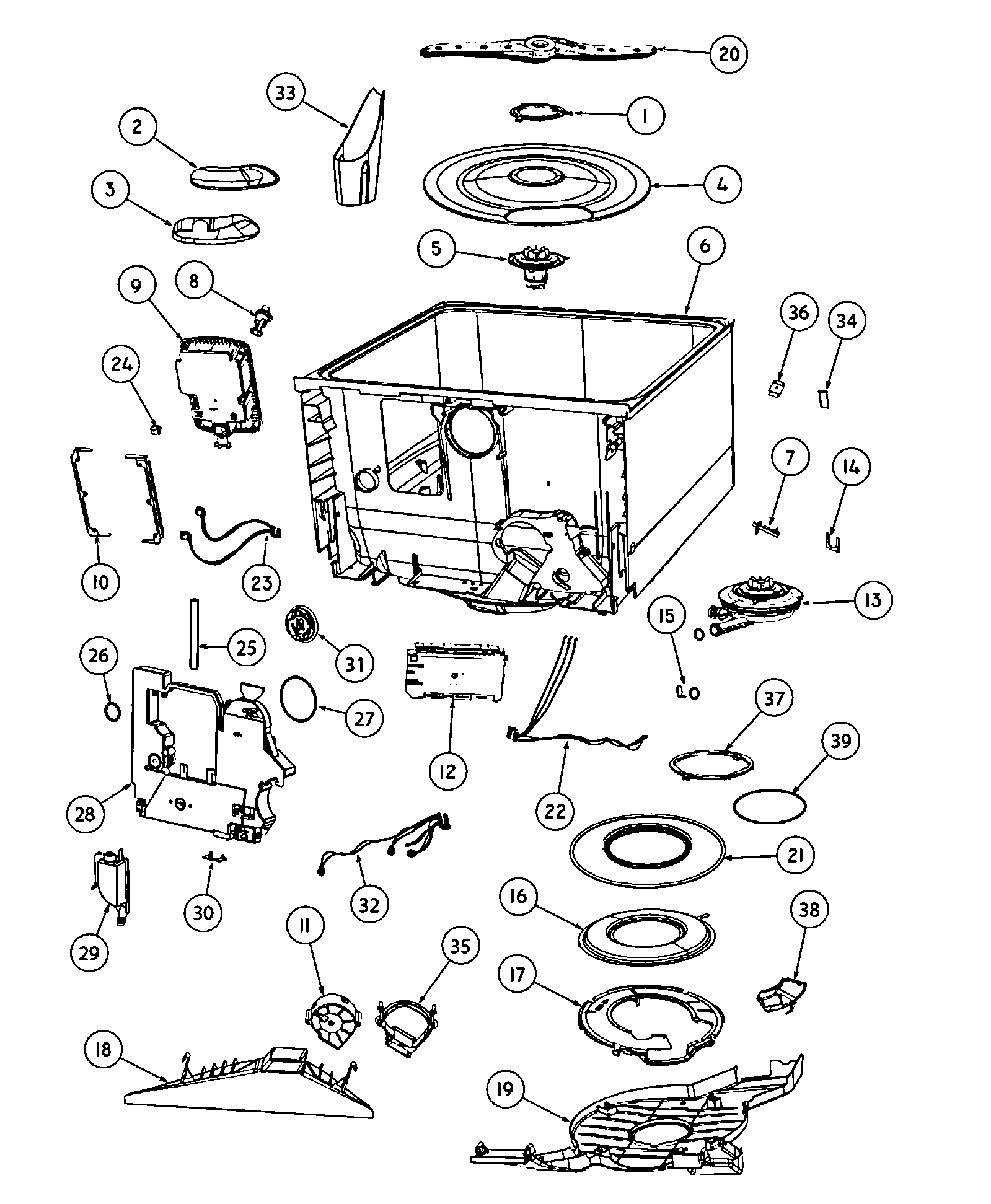 Fisher & Paykel DD24SHTI6V2-88601-A tub assembly diagram