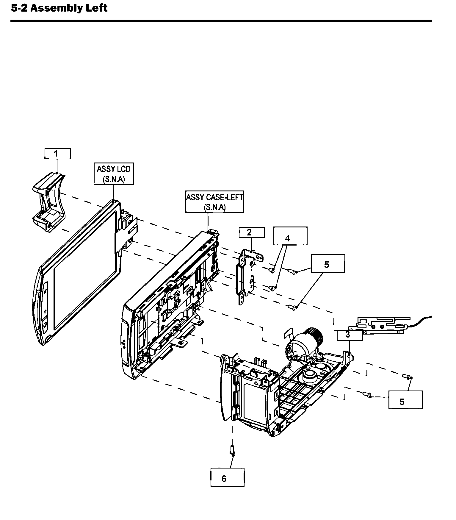 Samsung HMX-S16BN/XAA left assy diagram