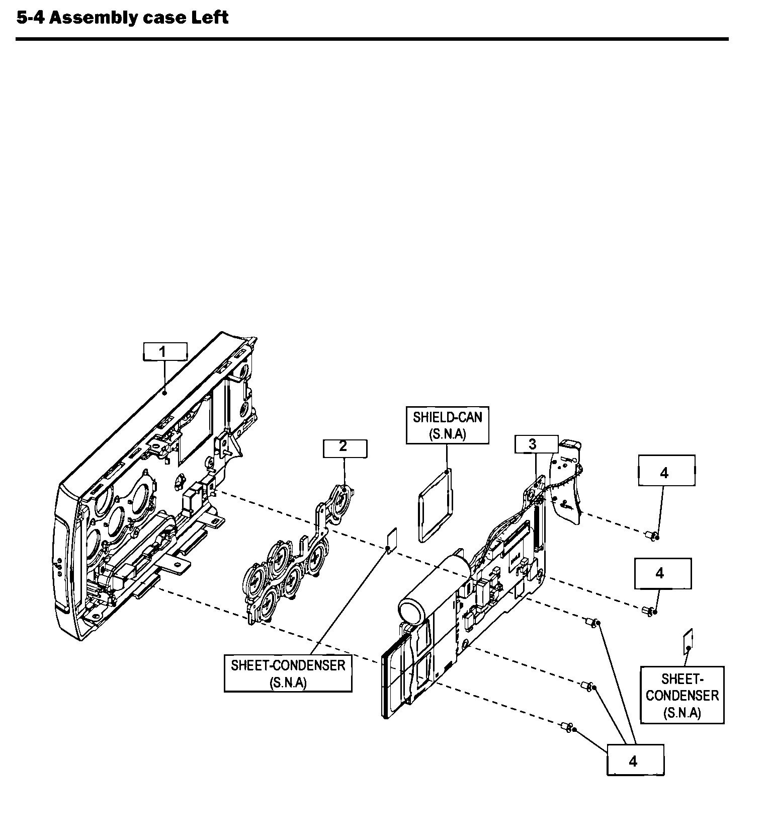 Samsung HMX-S16BN/XAA left case assy diagram