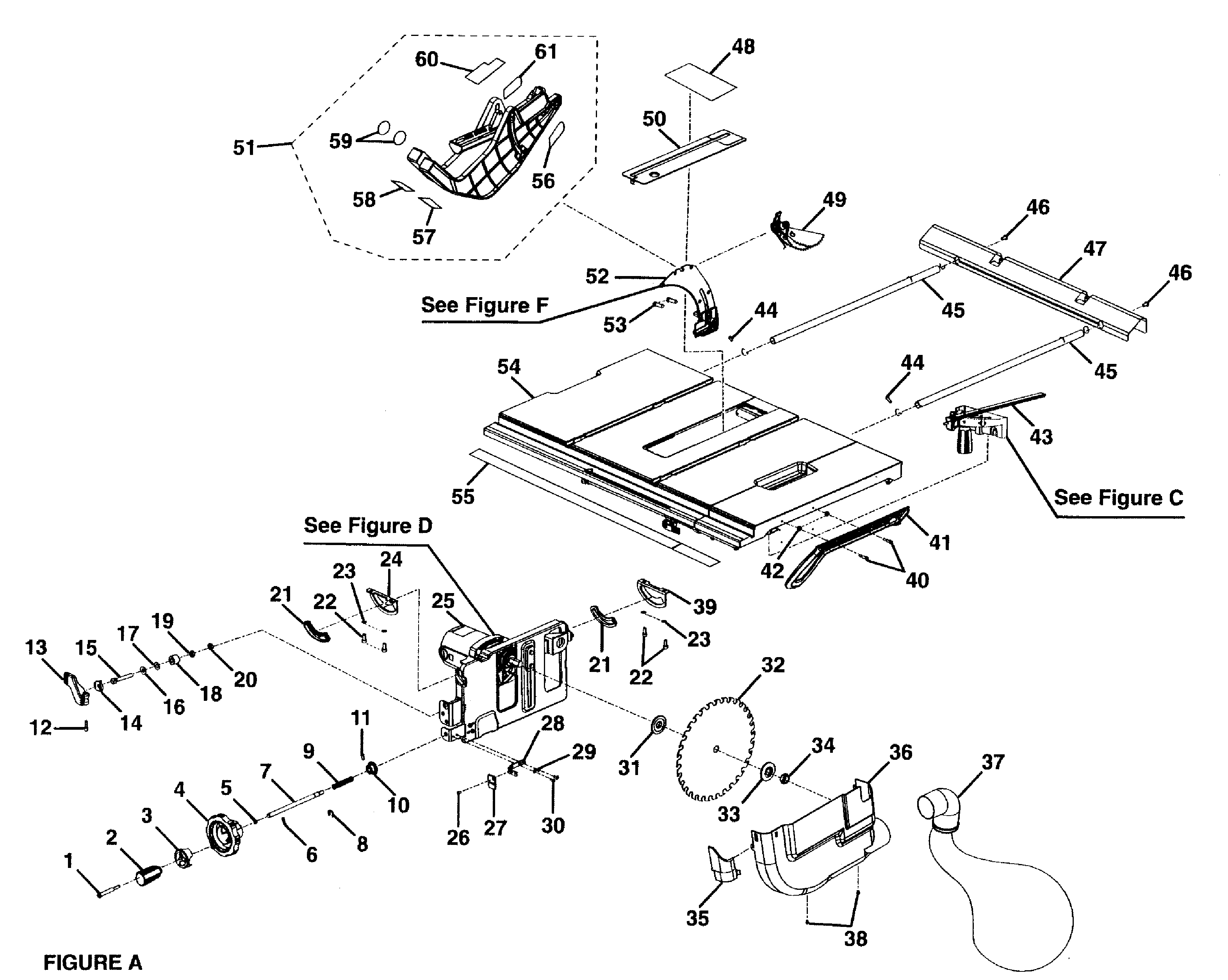 Craftsman 315284620 table assy diagram