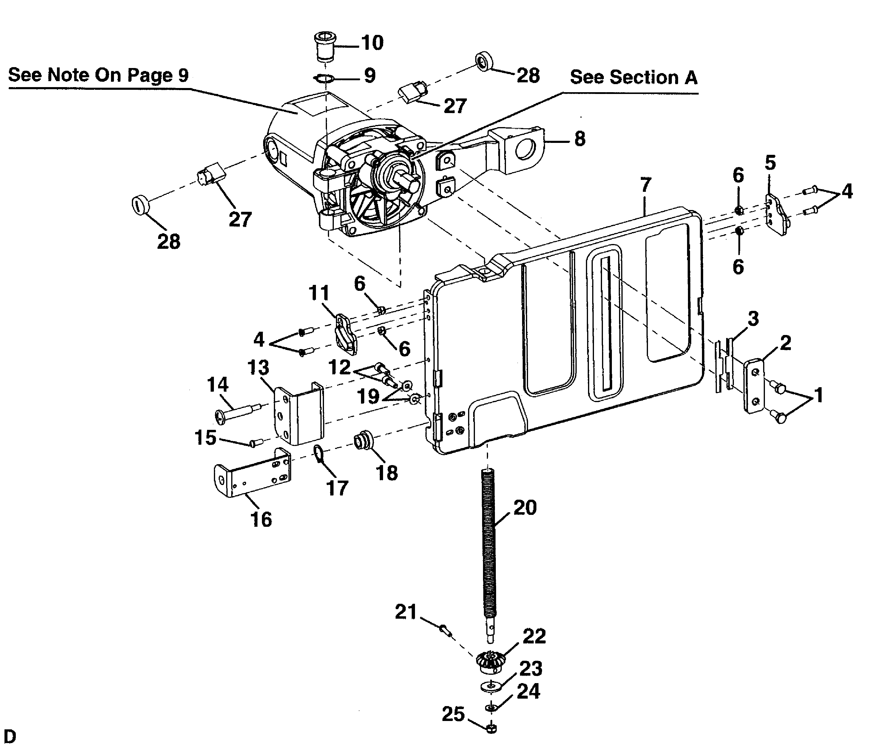 Craftsman 315284620 motor mount assy diagram