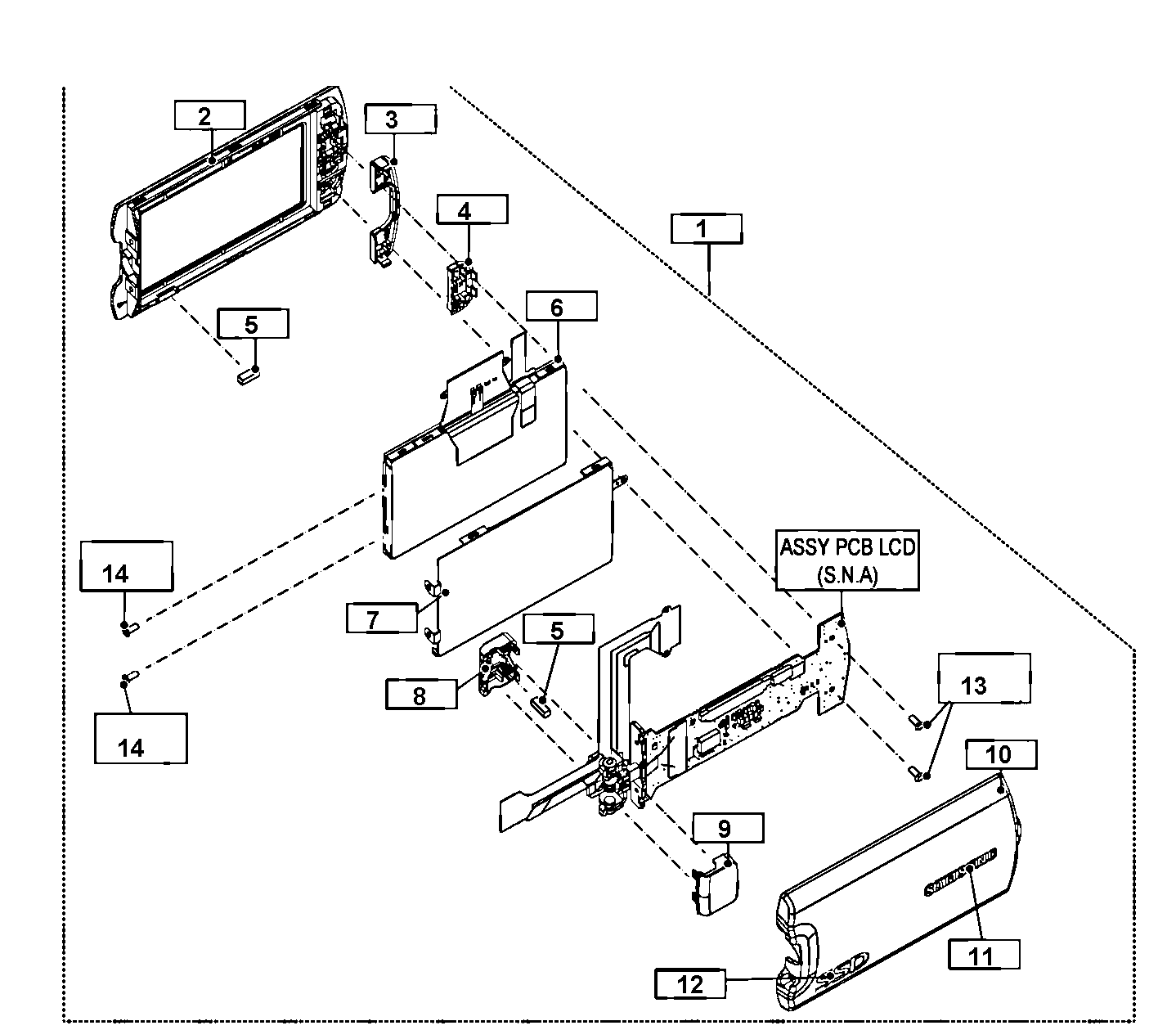Samsung HMX-H204BN/XAA lcd asy diagram