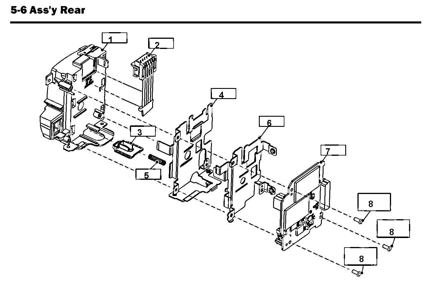 Samsung HMX-H204BN/XAA rear asy diagram
