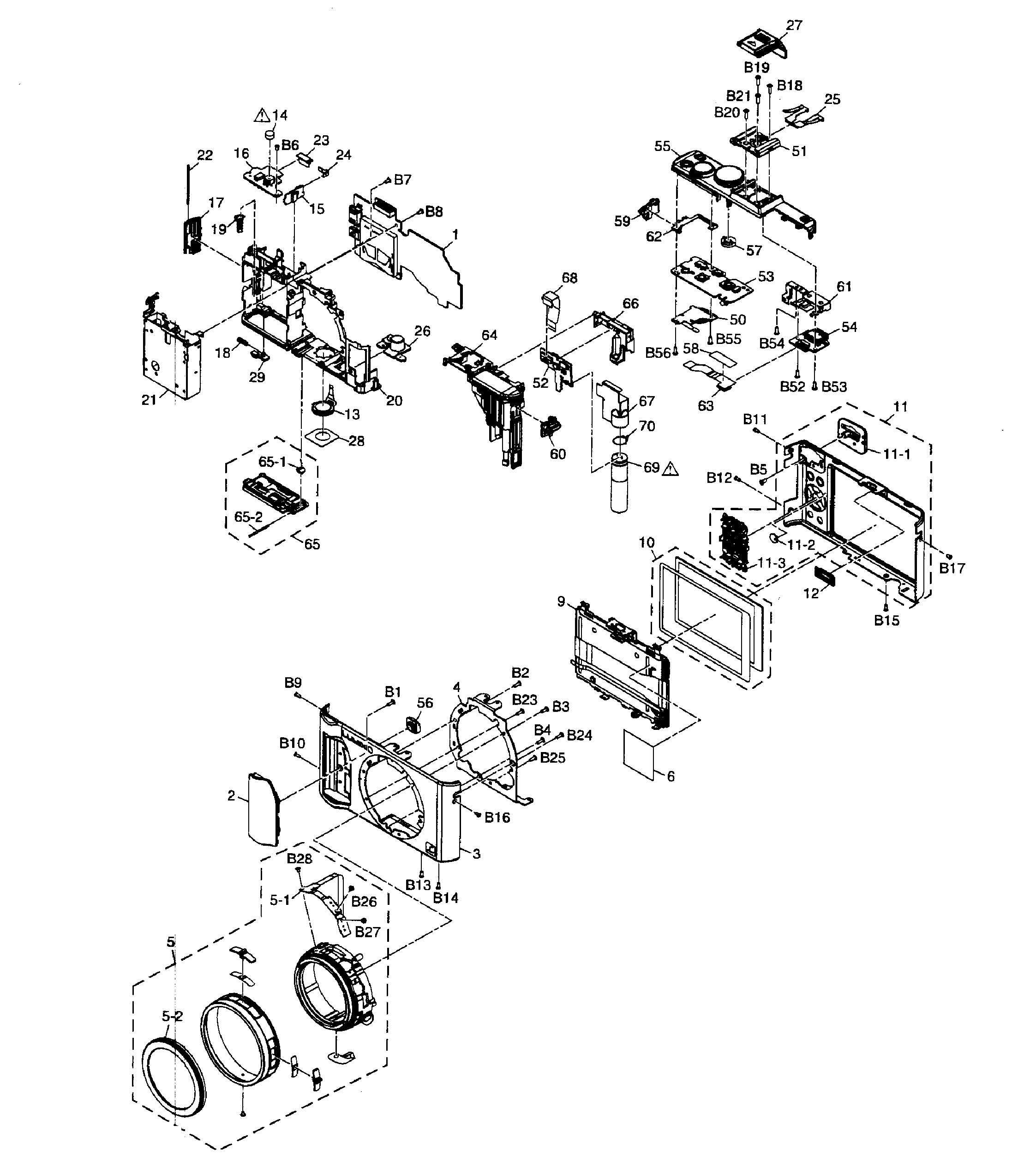 Panasonic DMC-LX5PW cabinet parts diagram