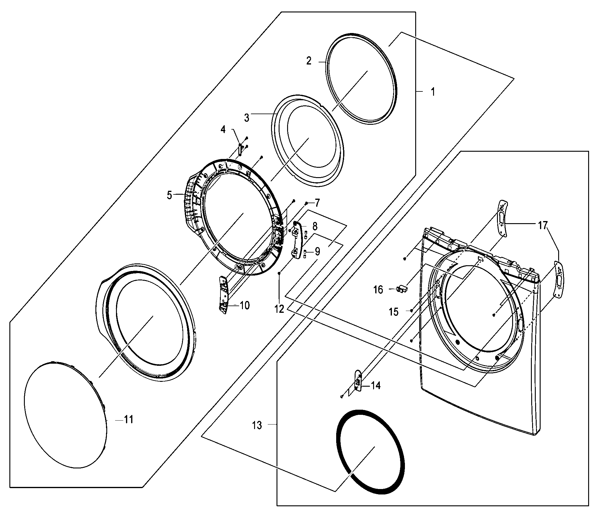 Samsung DV330AGW/XAA door assy diagram