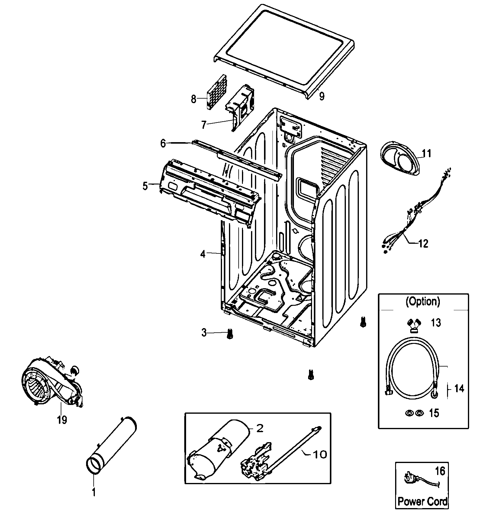 Samsung DV410AGR/XAA cabinet diagram