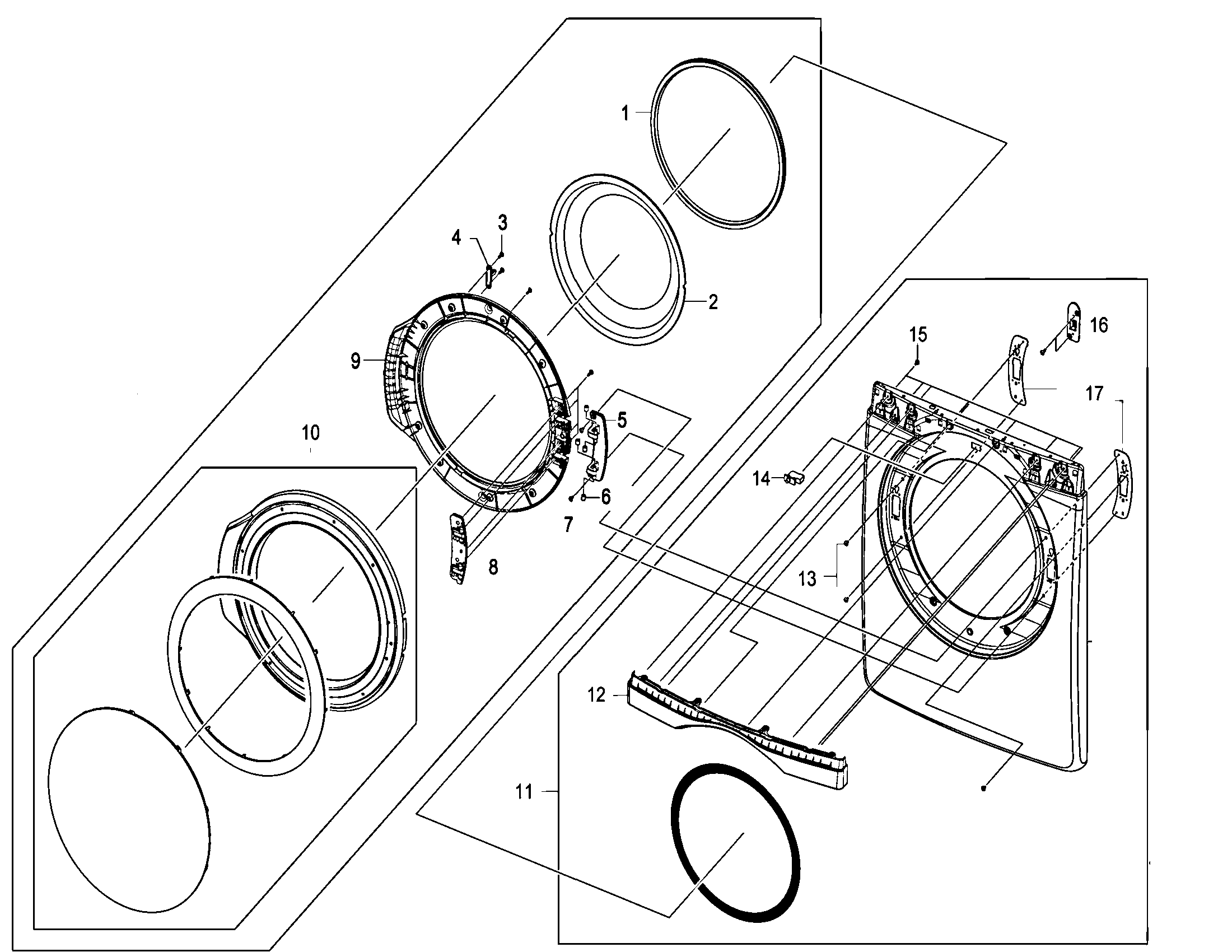 Samsung DV410AGR/XAA door assy diagram