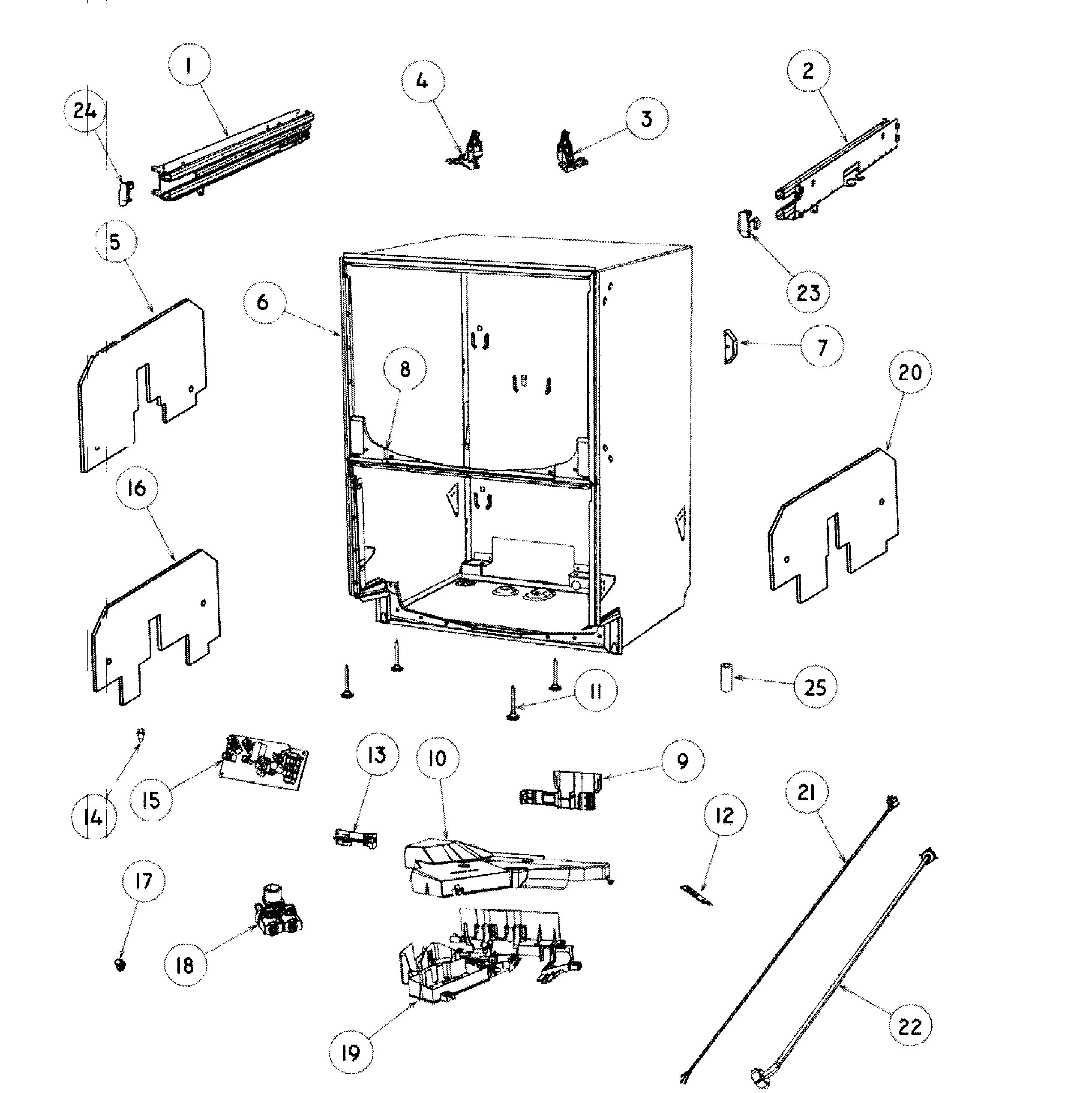 Fisher & Paykel DD24DHTI6V2-88608-A cabinet diagram