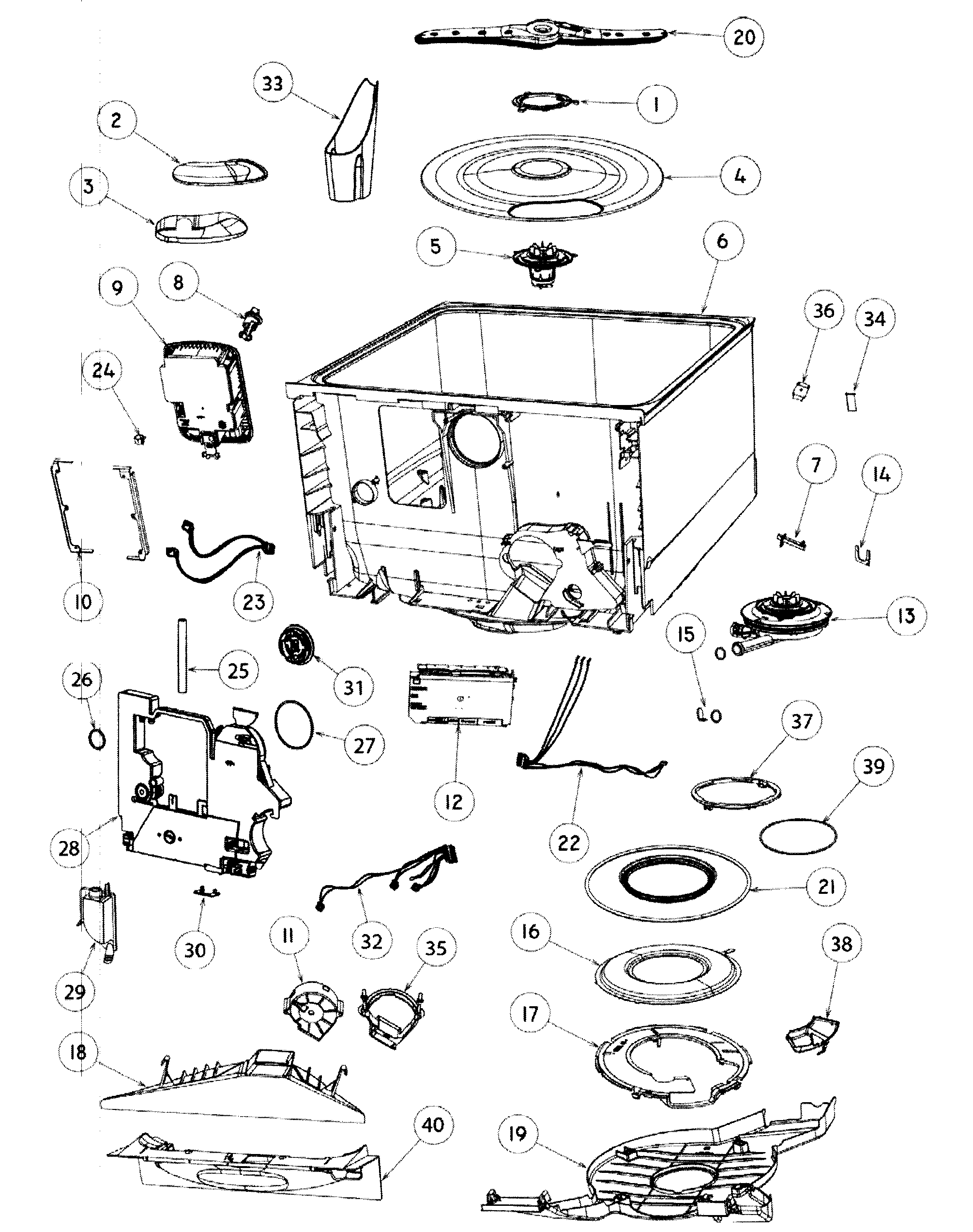 Fisher & Paykel DD24DHTI6V2-88608-A tub assy diagram