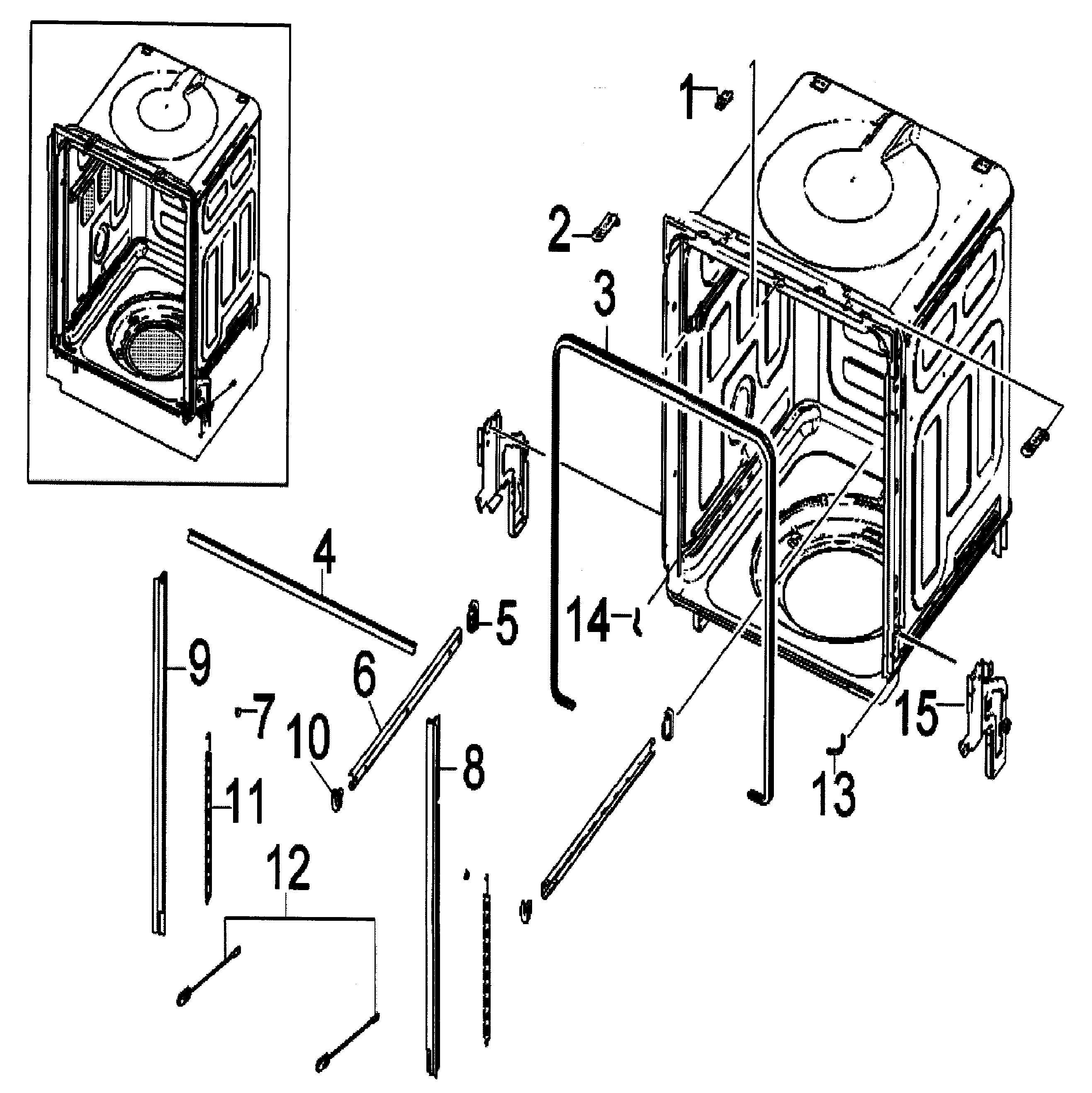 Samsung DMT300RFB/XAA tub assy diagram