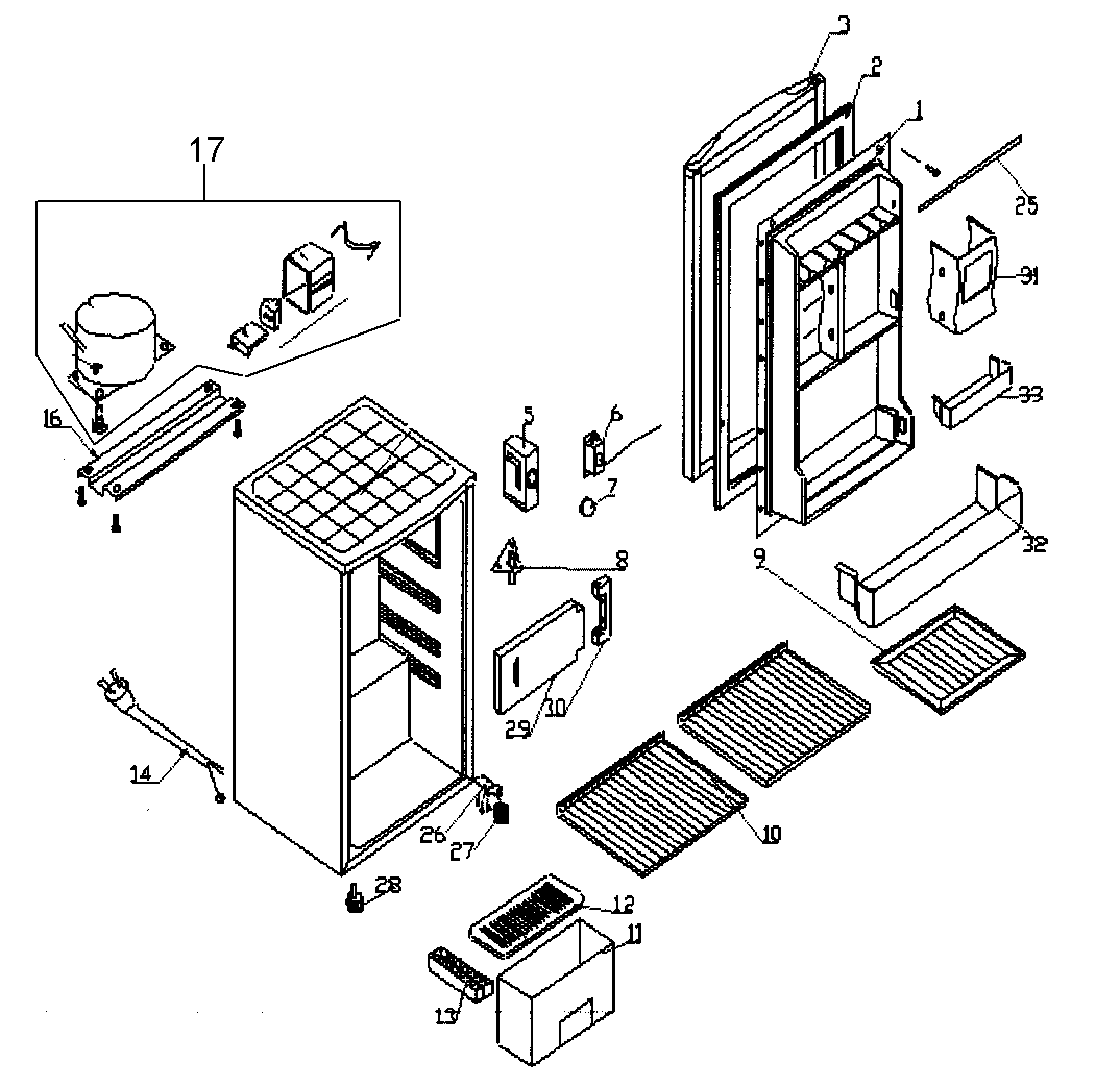 Kenmore 25594689010 cabinet parts diagram