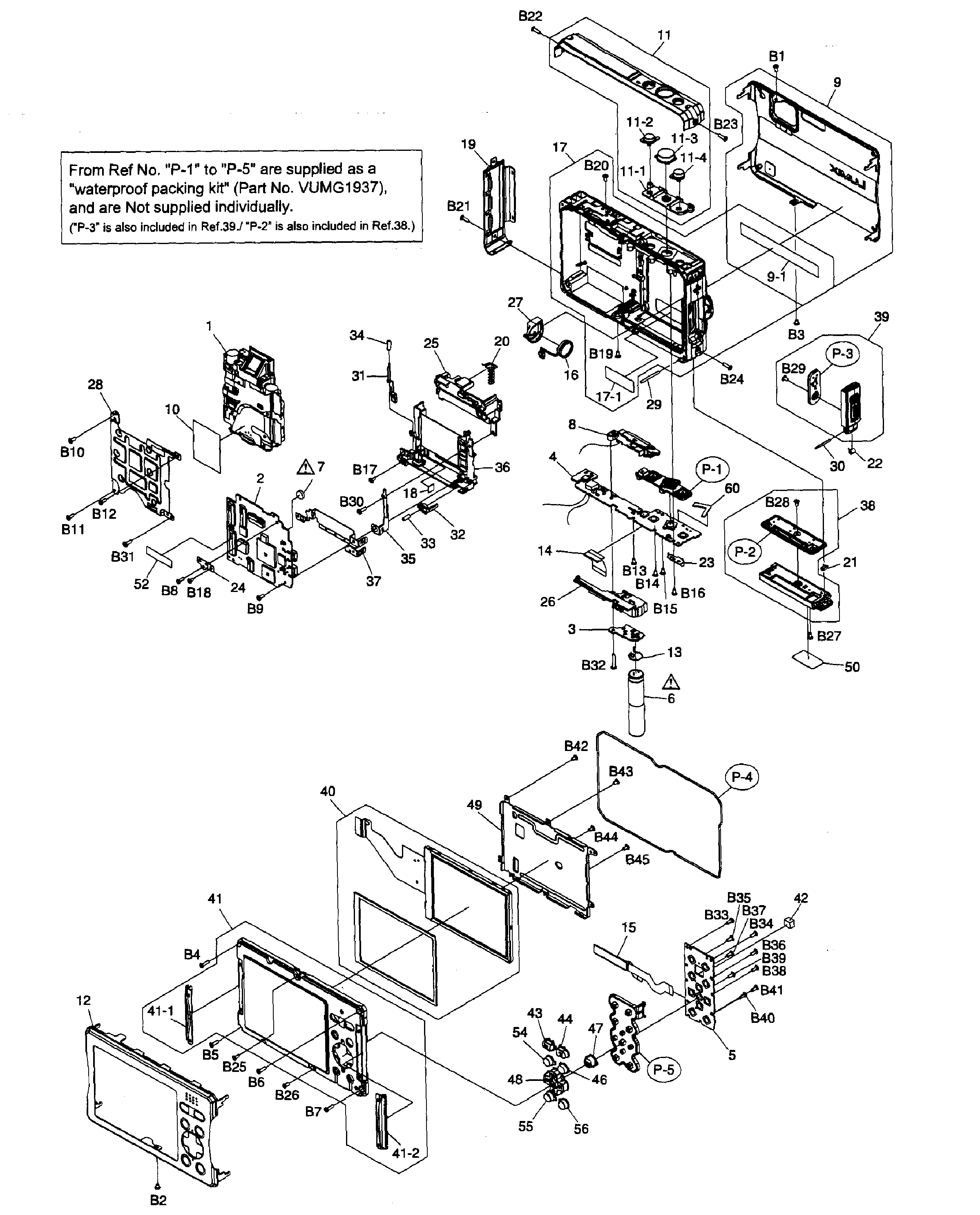 Panasonic DMC-TS10PK cabinet parts diagram