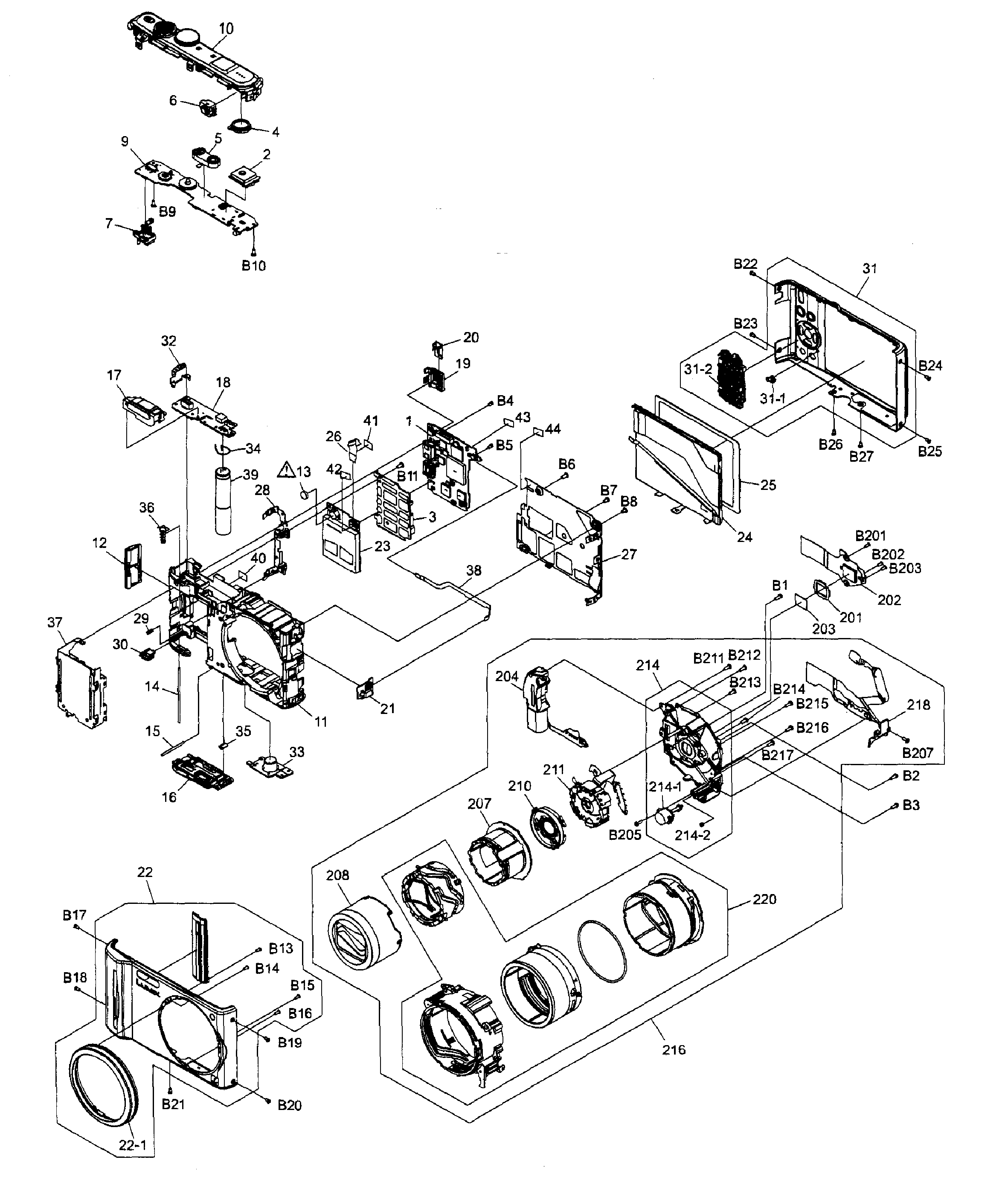 Panasonic DMC-ZS7PA cabinet parts diagram