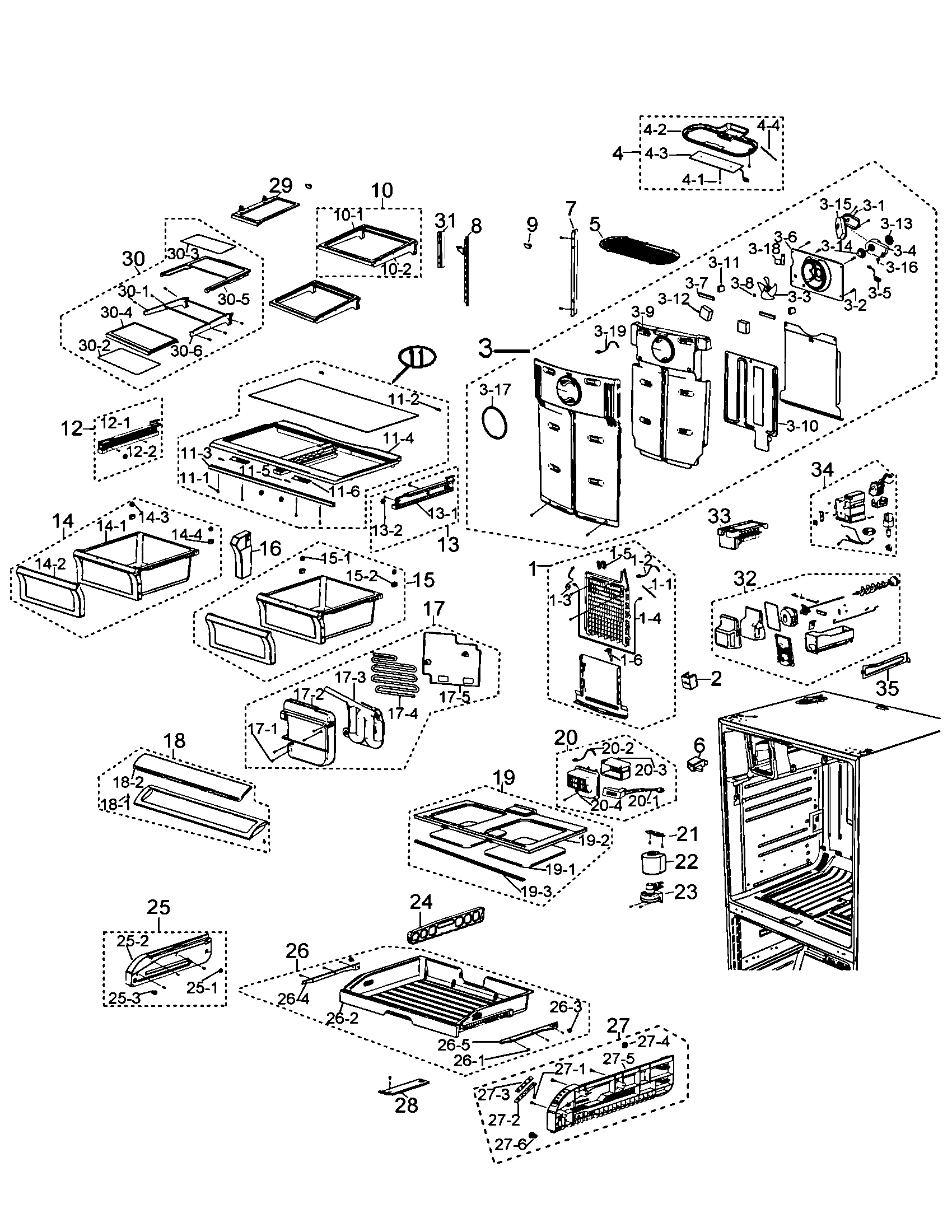 Samsung RF267AZWP/XAA-00 freezer diagram