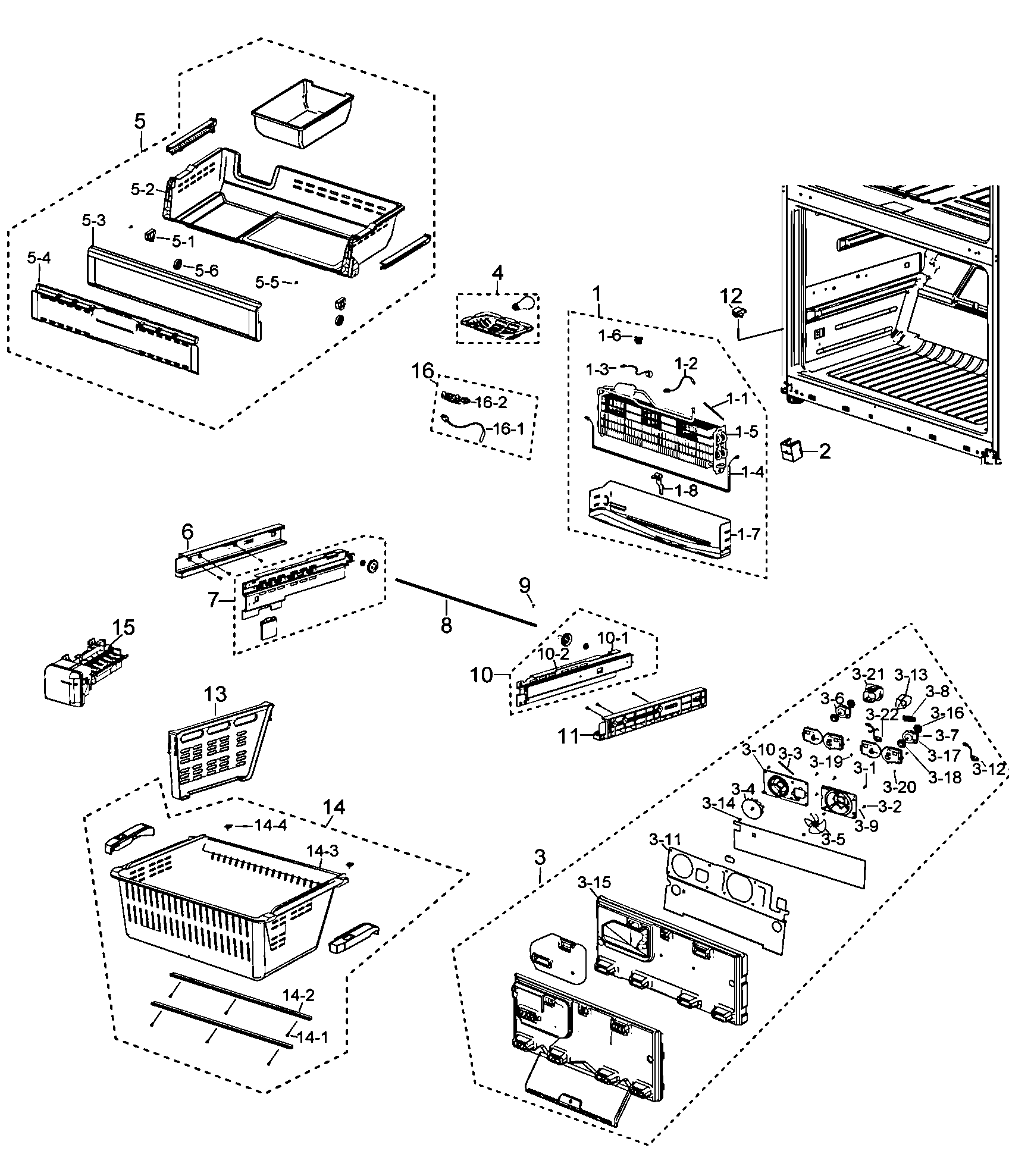 Samsung RF267AZWP/XAA-00 refrigerator diagram