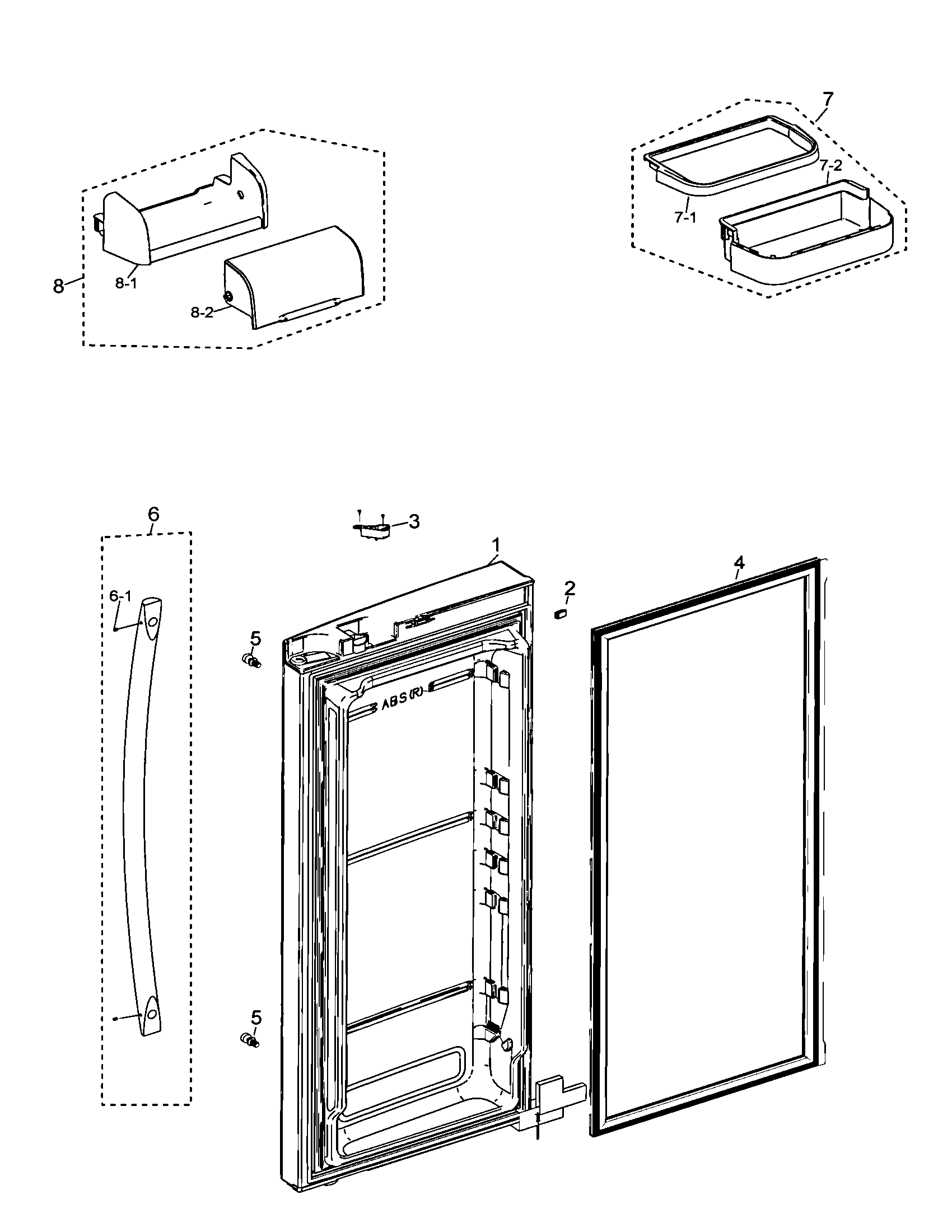 Samsung RF267AZWP/XAA-00 right door diagram